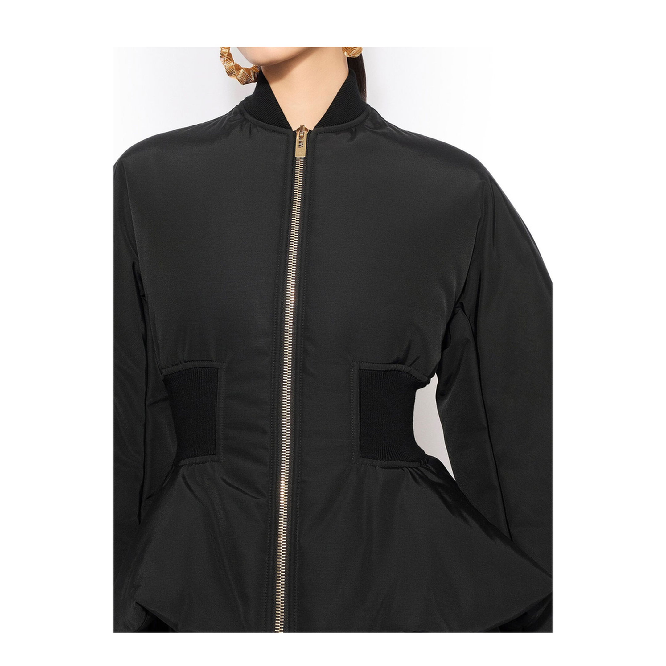 Nylon Peplum Bomber - Image 4