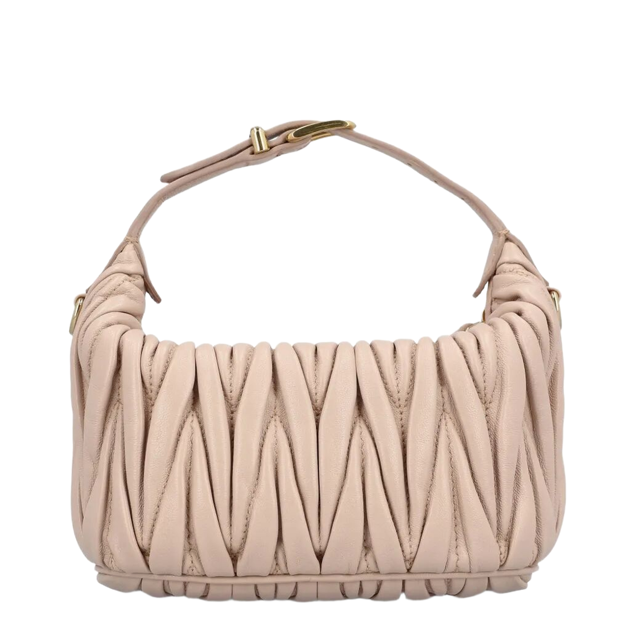 Matelassé Nappa Leather Pouch - Cipria - Image 5
