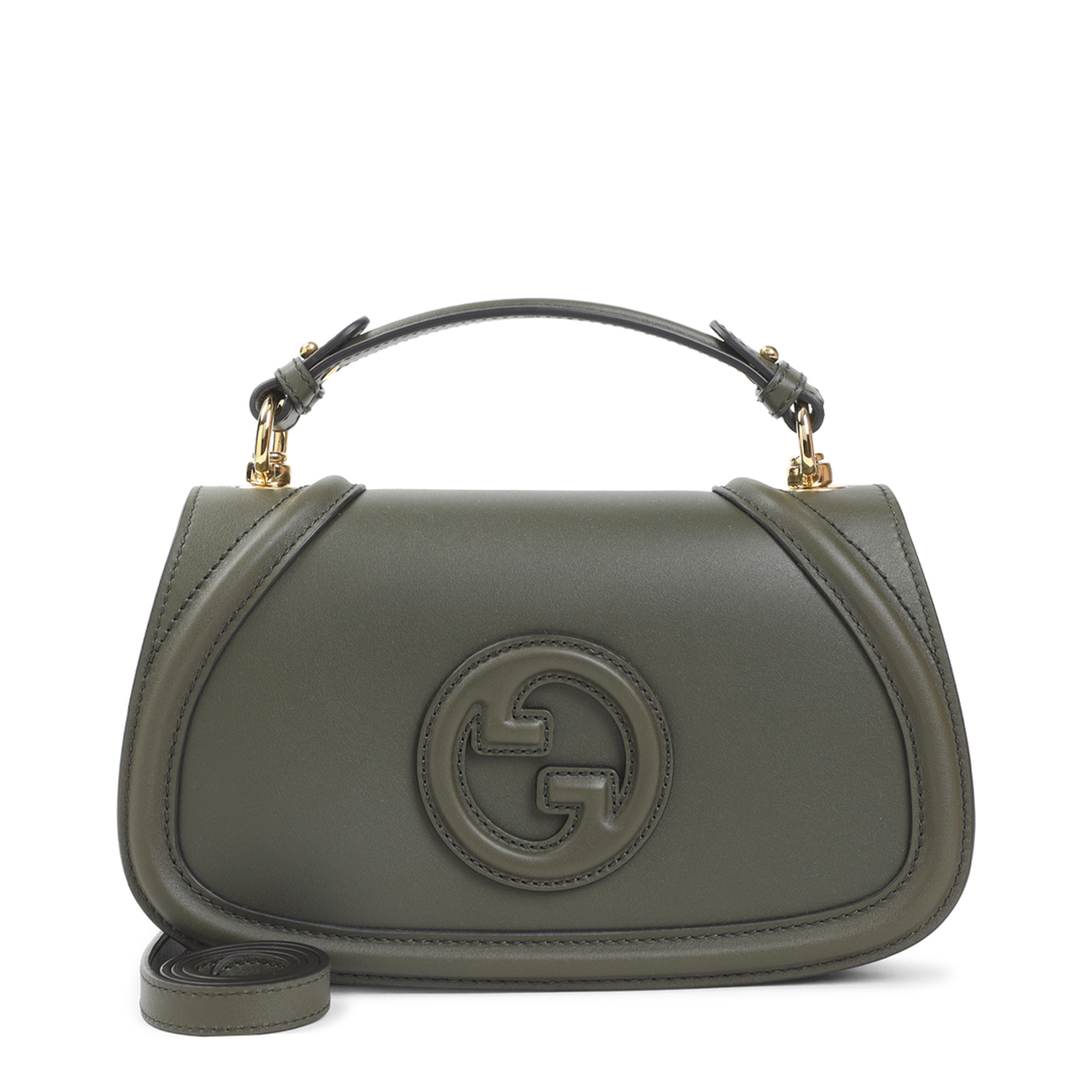 Blondie Medium Smooth Leather Top Handle Bag - Forest Green - Image 2