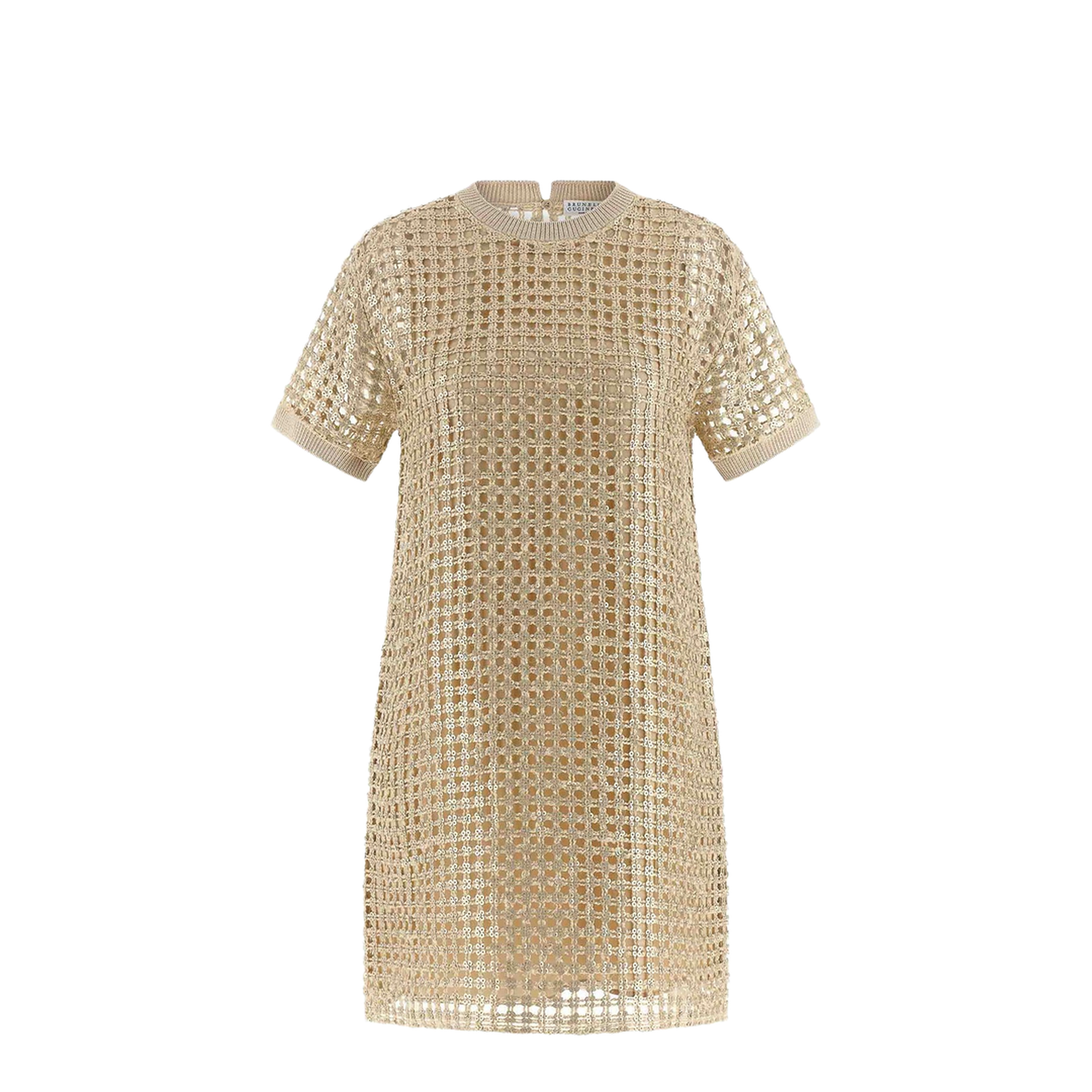 Dazzling Knitted Mini Dress - Yellow - Image 5