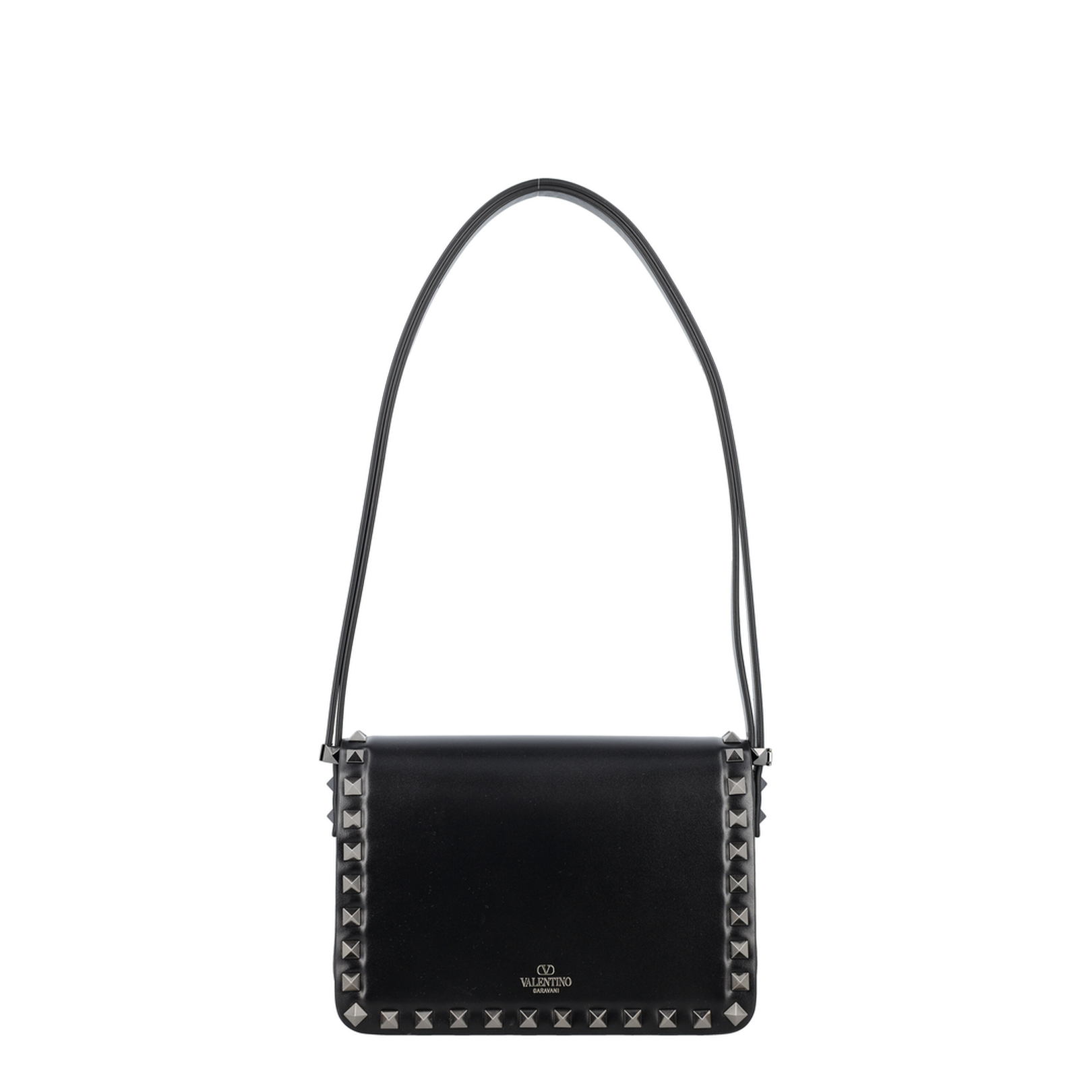 Rockstud Small Calfskin Shoulder Bag - Black - Image 4