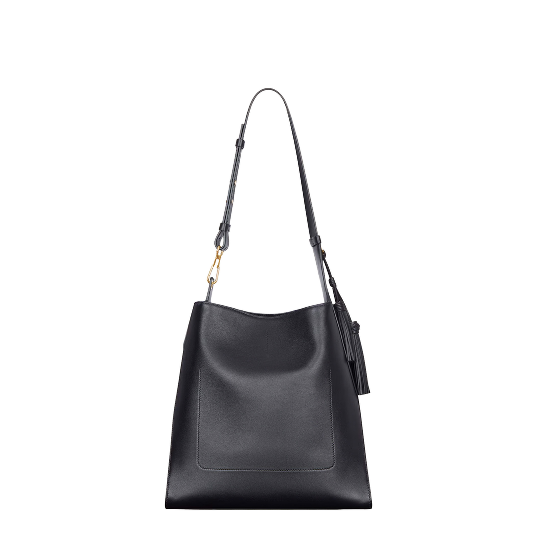 Medium Calfskin Belted Hobo Bag - Black - Image 3