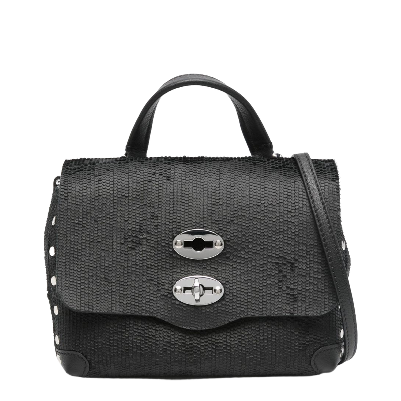 Postina CBI Baby Studded Leather Top-Handle Bag - Black - Image 1