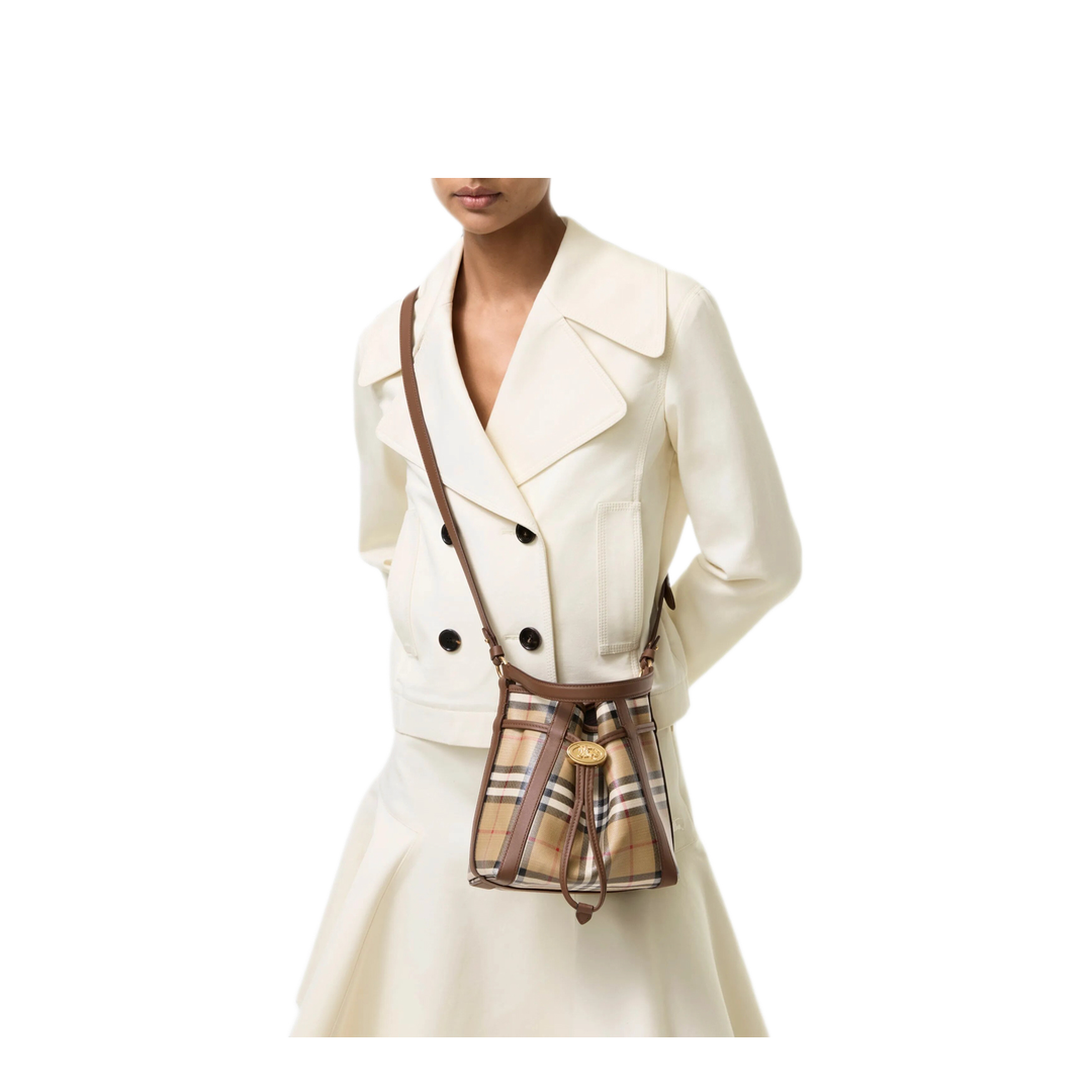 Mini Check Bucket Bag - Archive beige - Image 2