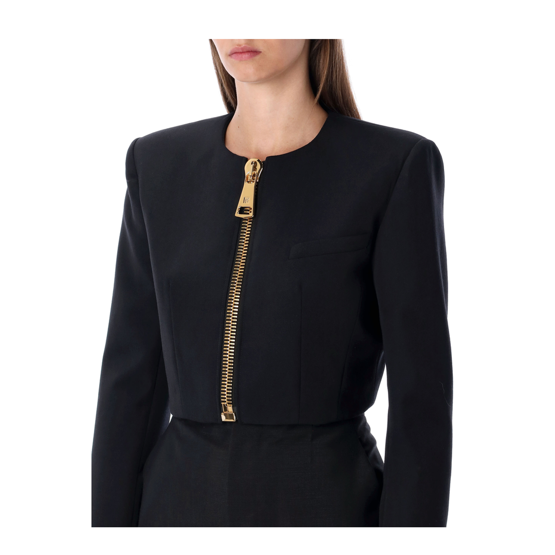 Cropped Jacket Wool Black - Image 3