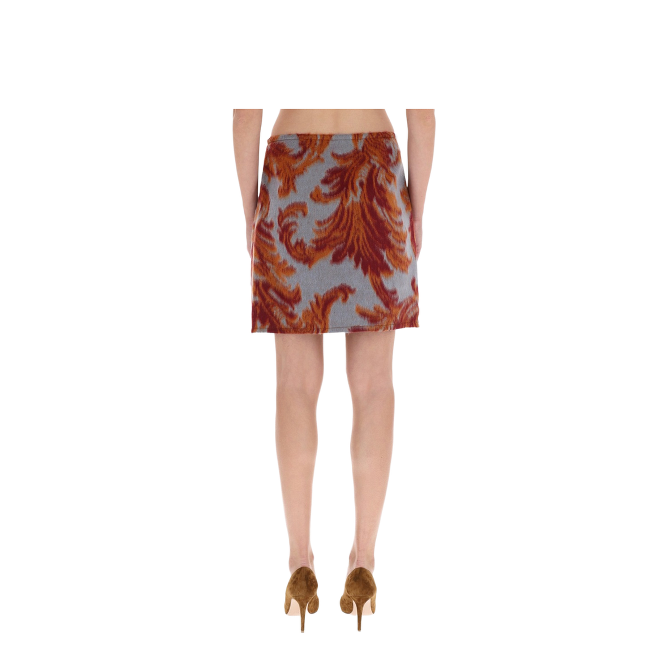 Wool-Blend Mini Skirt with Leafy Motif - Image 4