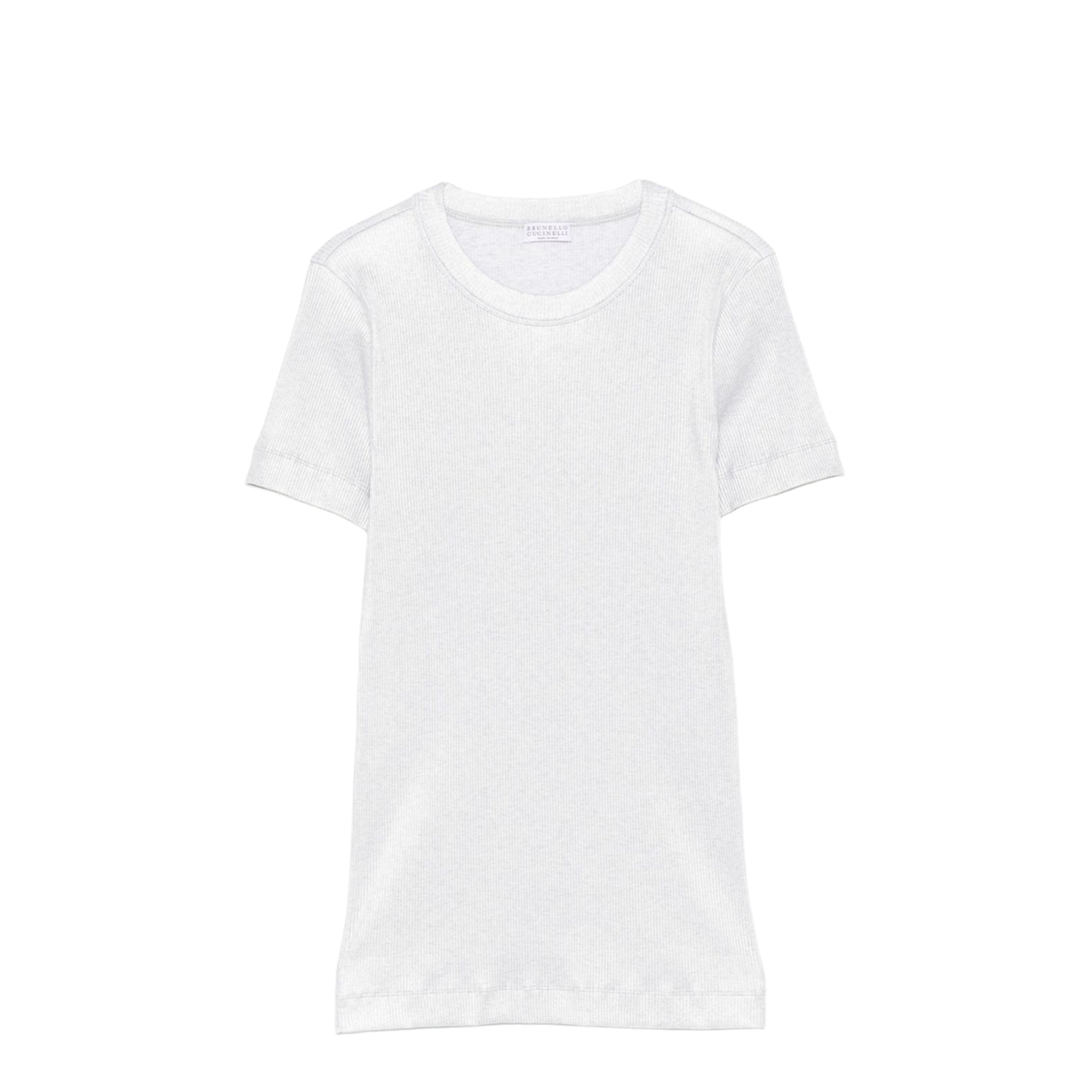 Cotton Blend Ribbed Texture Round Neck Short Sleeves - Image 1