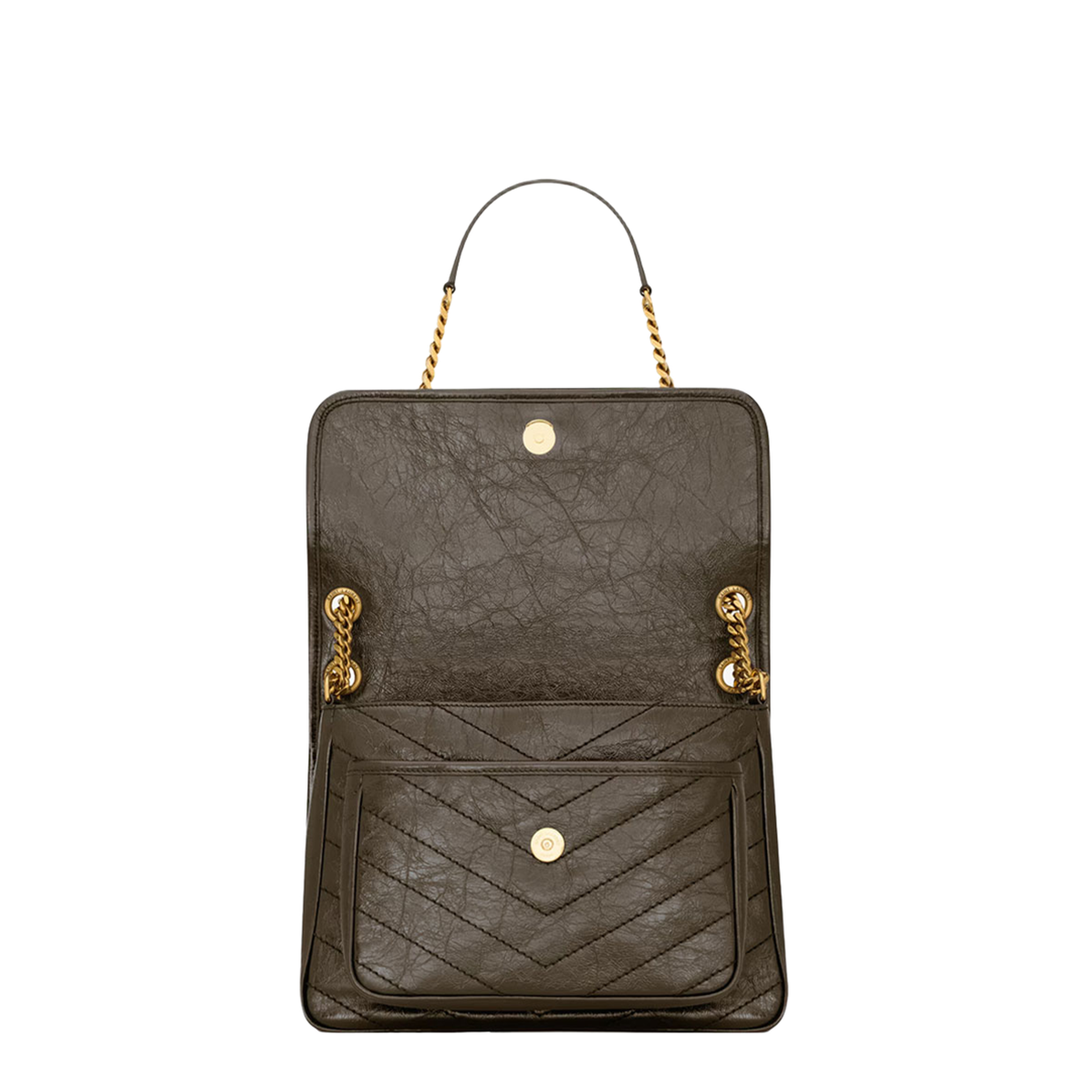 Niki Medium Calf Leather Shoulder Bag - Black - Image 5