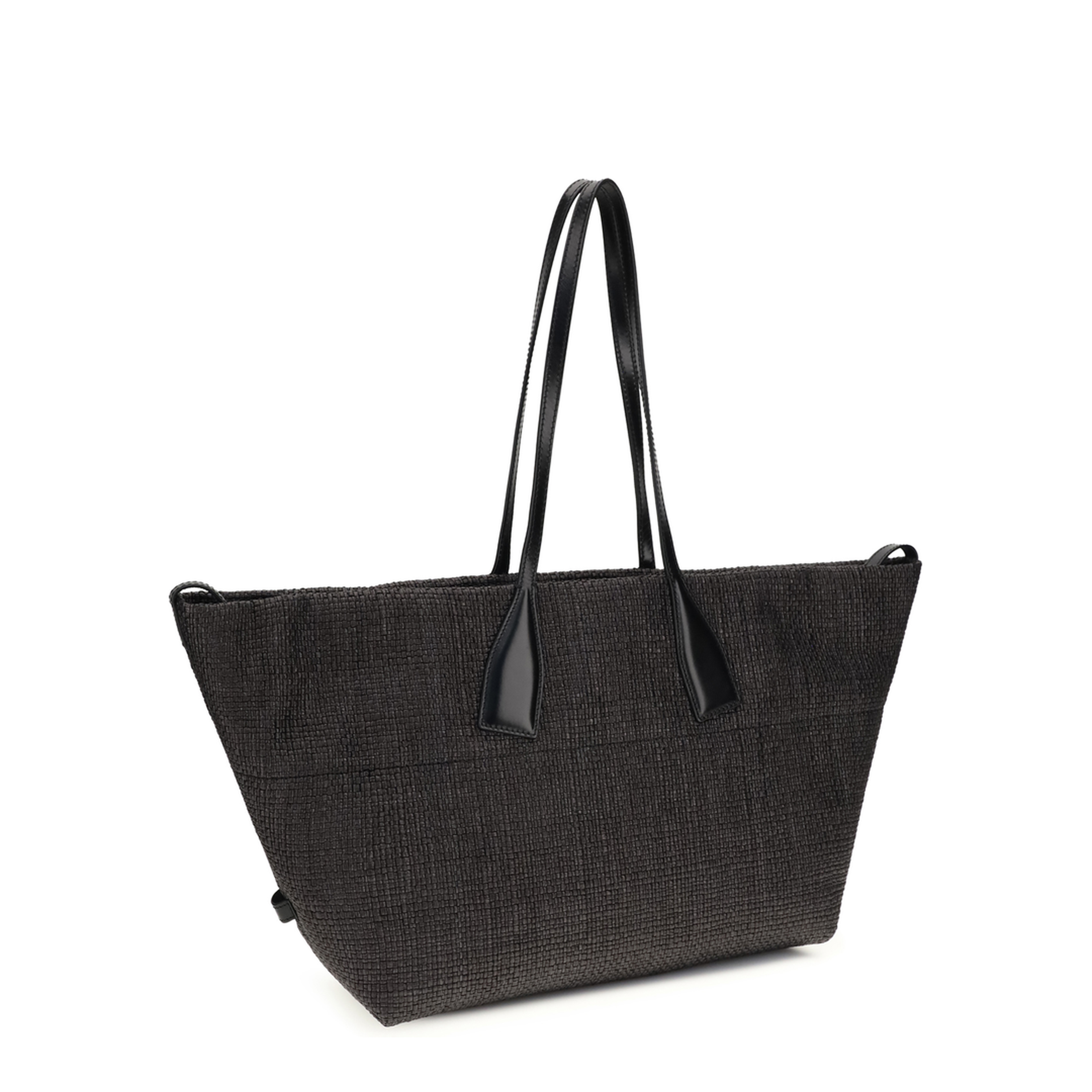 Track Shoulder Bag In Leather And Raffia - Image 3