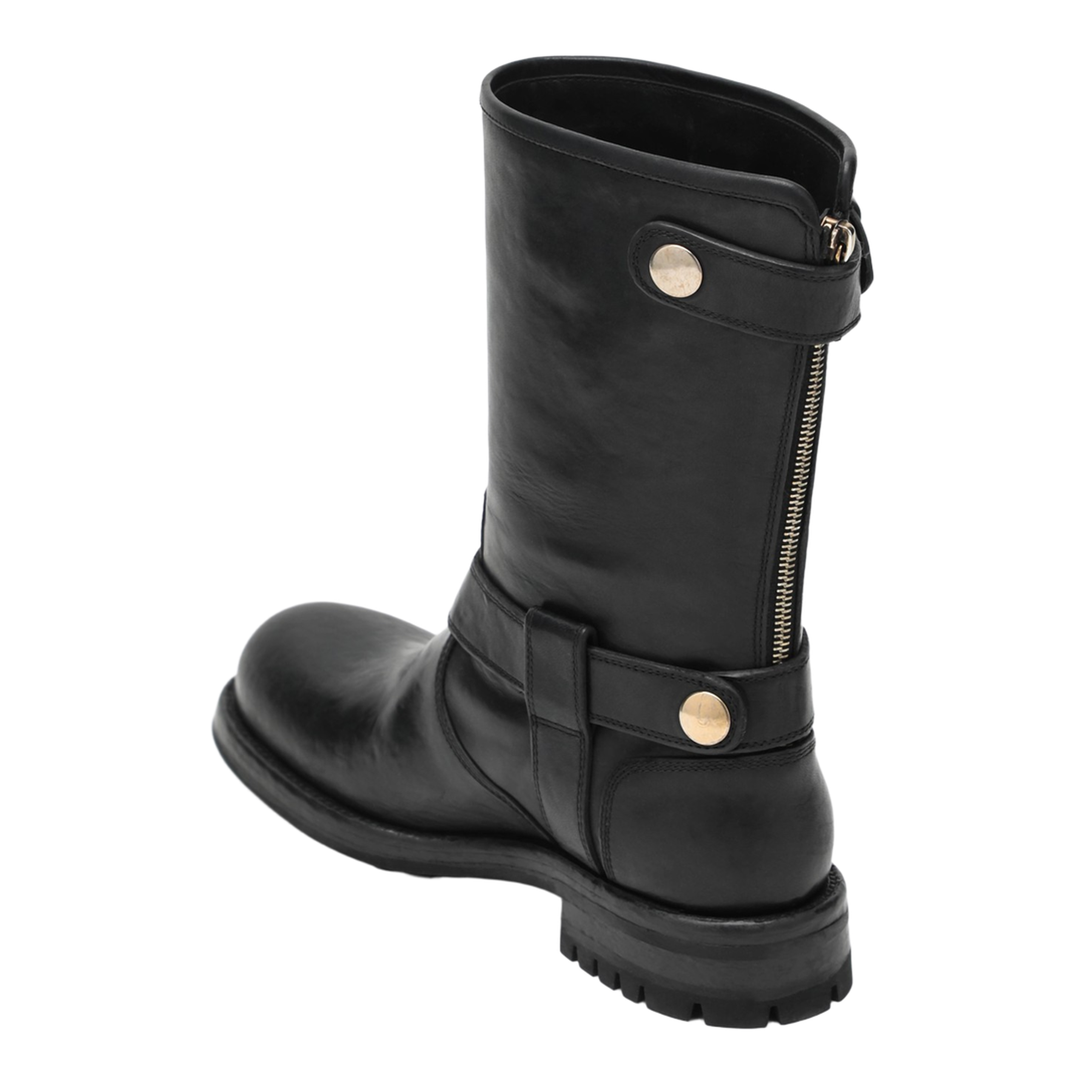 Black leather boot with buckles - Image 2