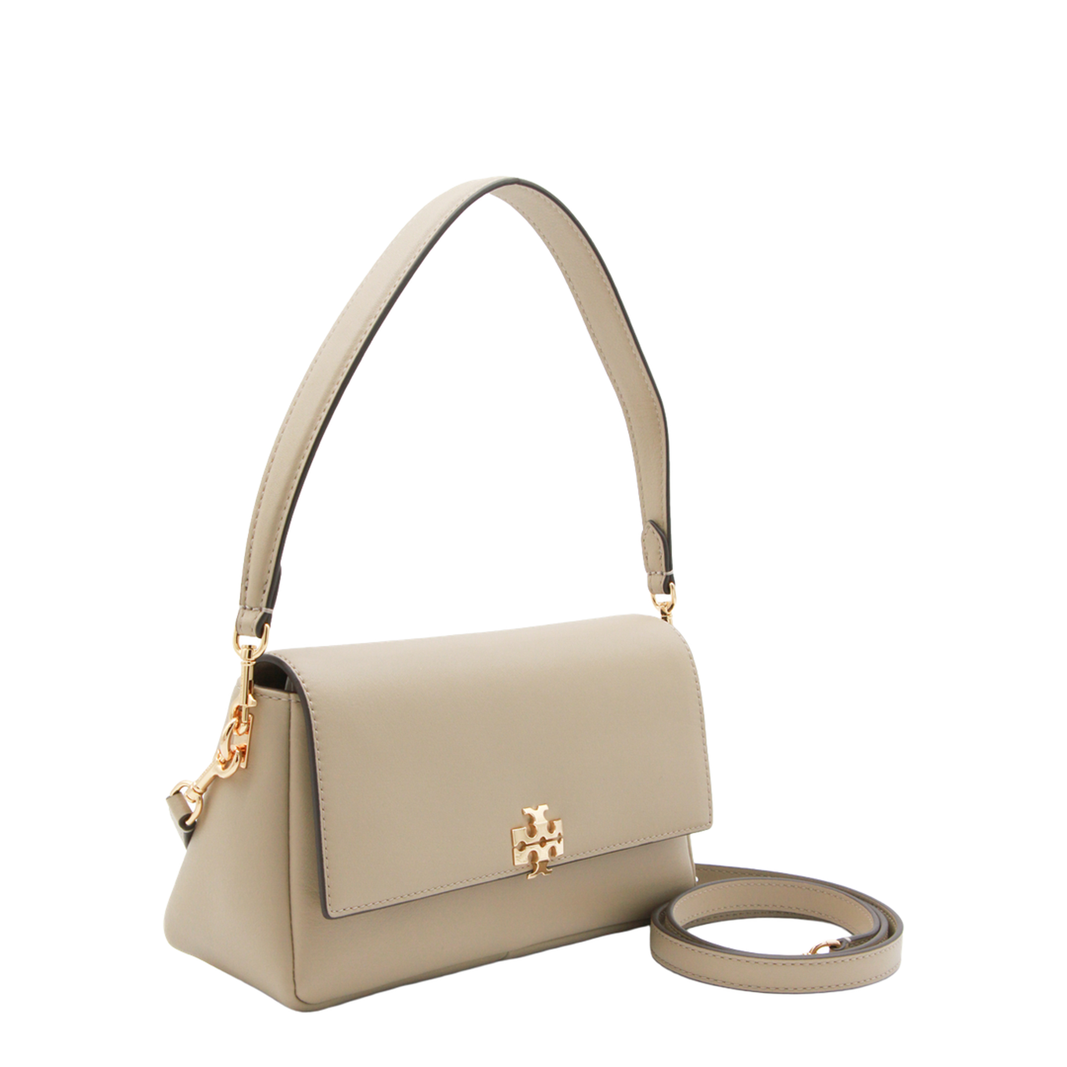 Charlie Small Leather Shoulder Bag - Soft Cement - Image 3