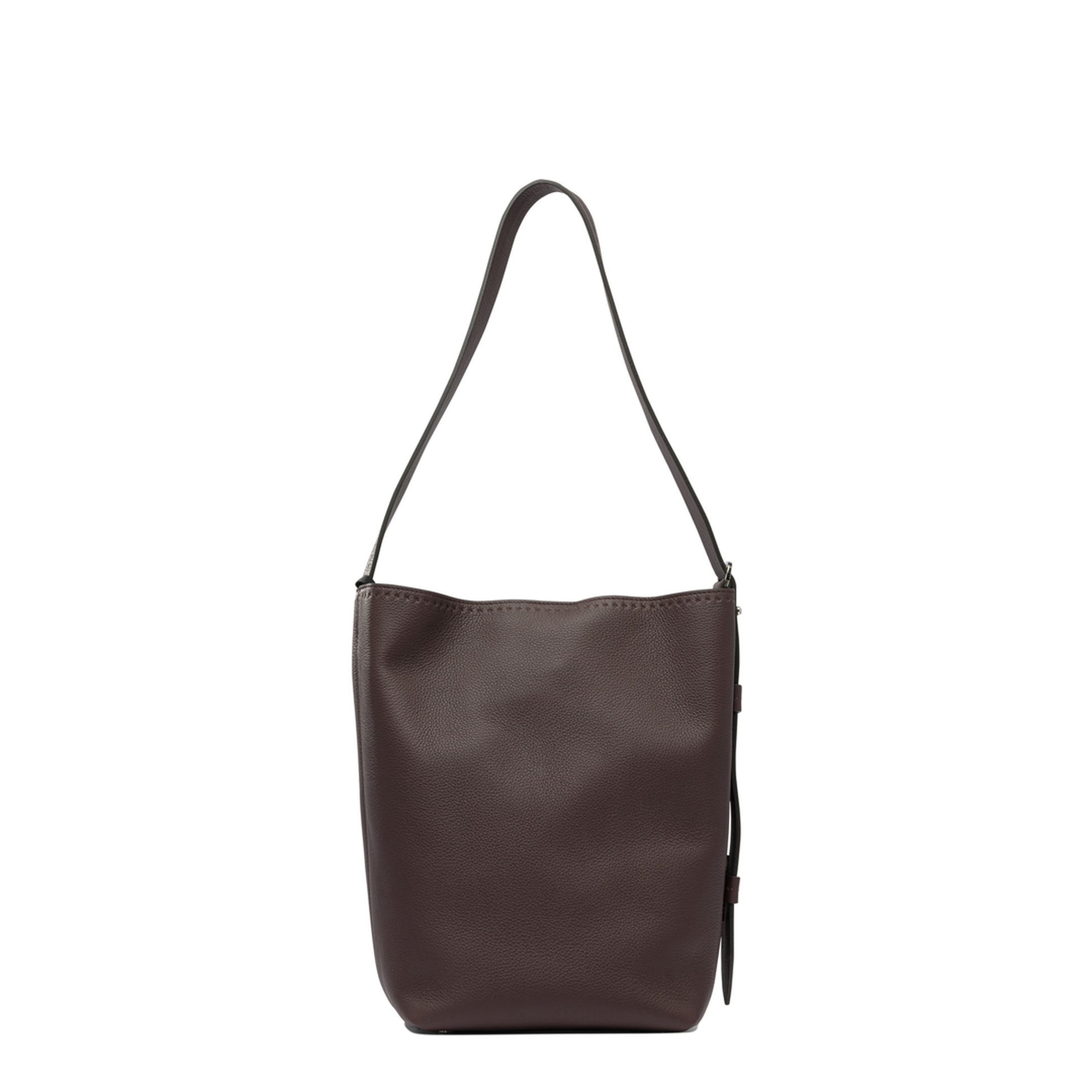Archetipo Calf Leather Bucket Bag - Bordeaux - Image 2