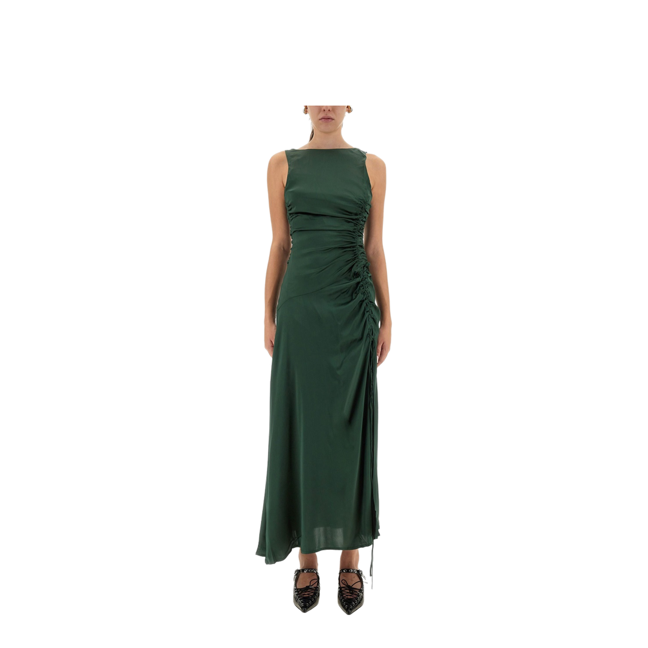 Gathered Satin Dress - Image 1