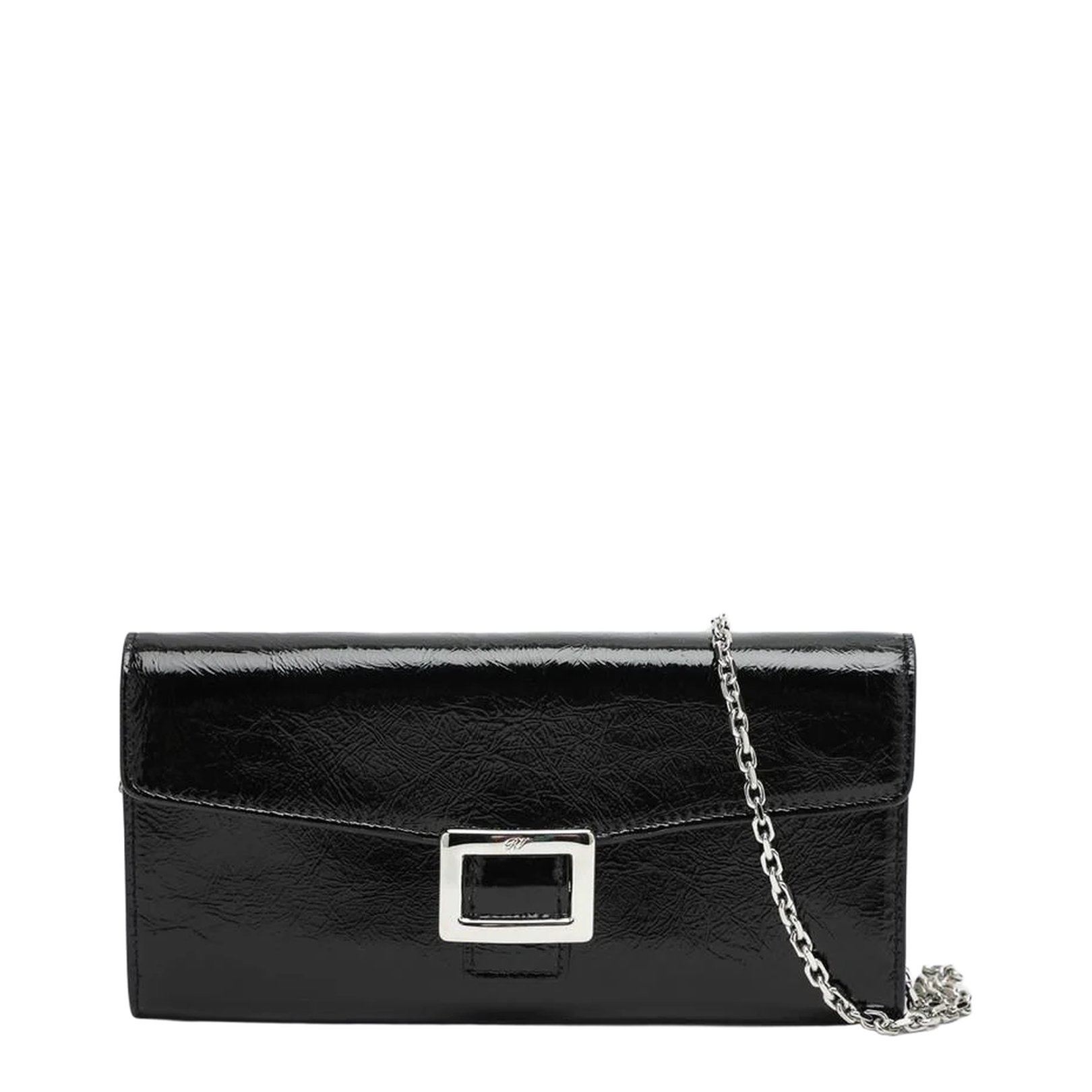 Belle Vivier Patent Wallet With Chain Black - Image 1
