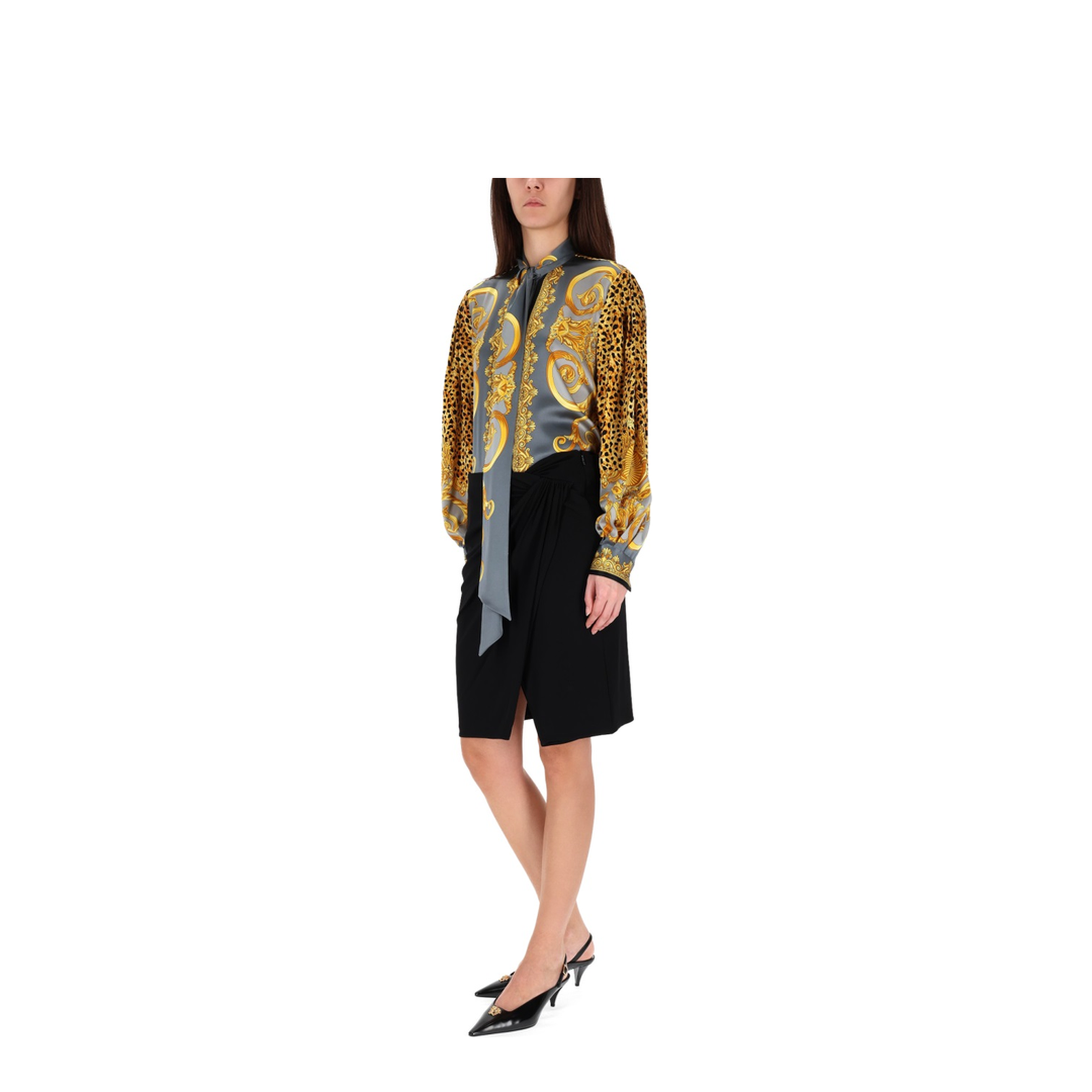 Stretch Viscose Midi Skirt - Image 2