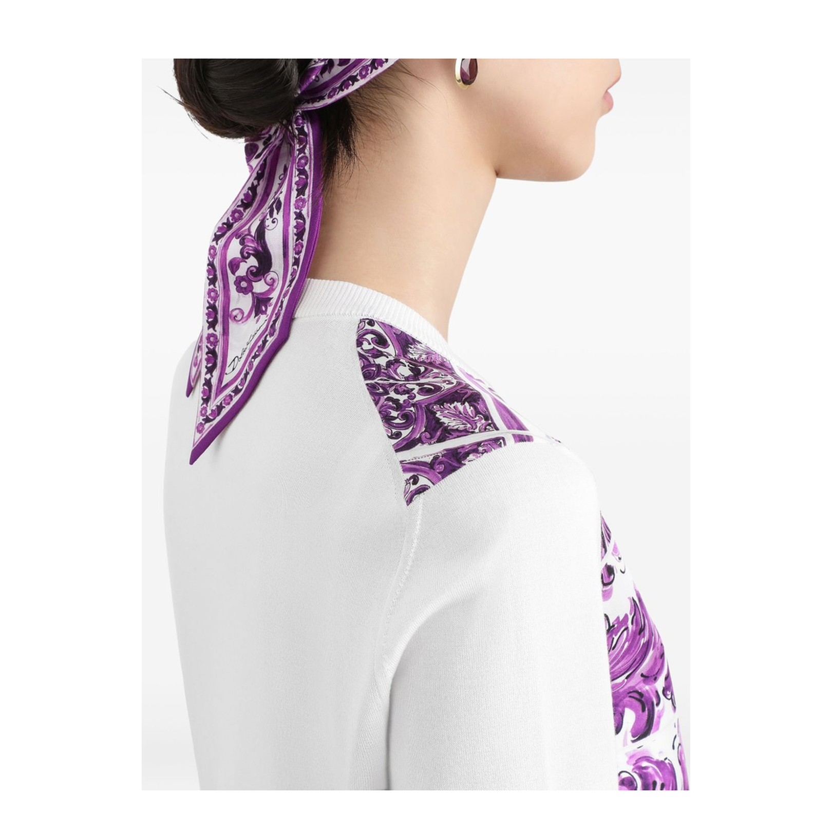 Majolica-print silk cardigan - Image 2