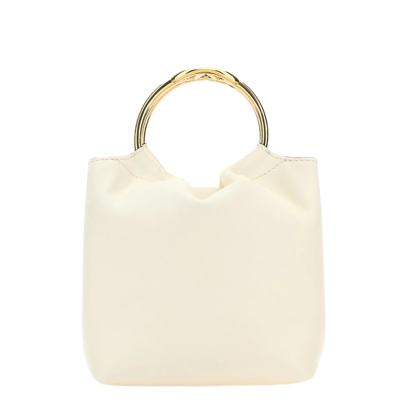 Ivory Leather Bucket Bag - Image 1