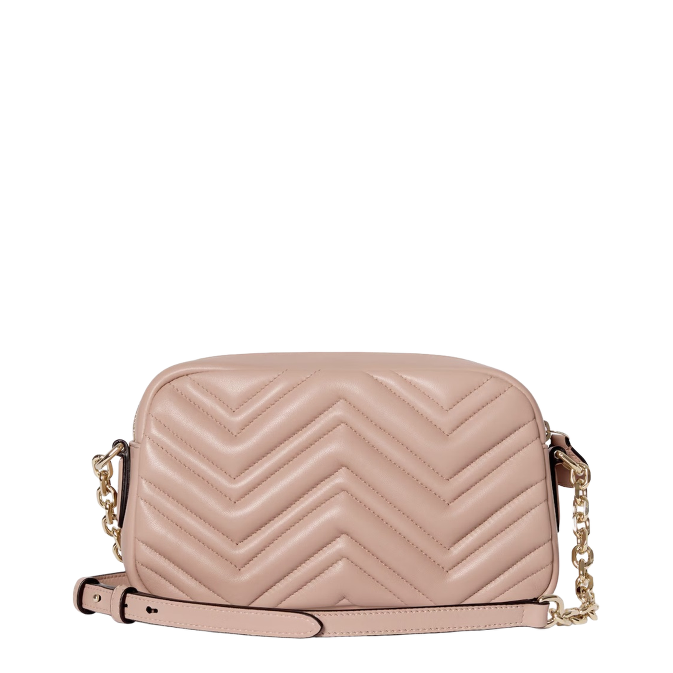 Small Camera Bag in Pink Beige Leather - Image 2