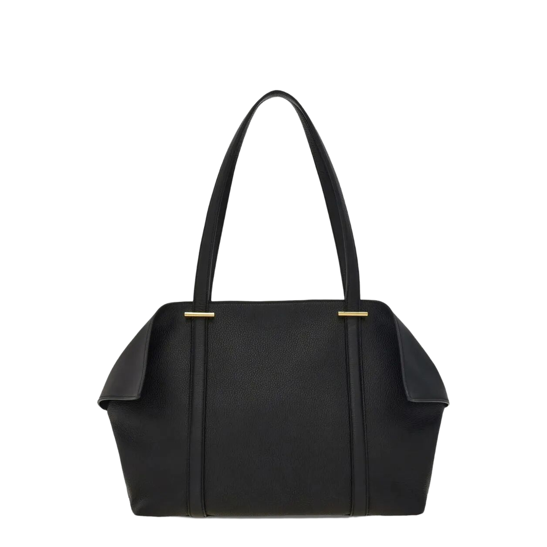 Folded Medium Calfskin Tote Bag - Black - Image 3