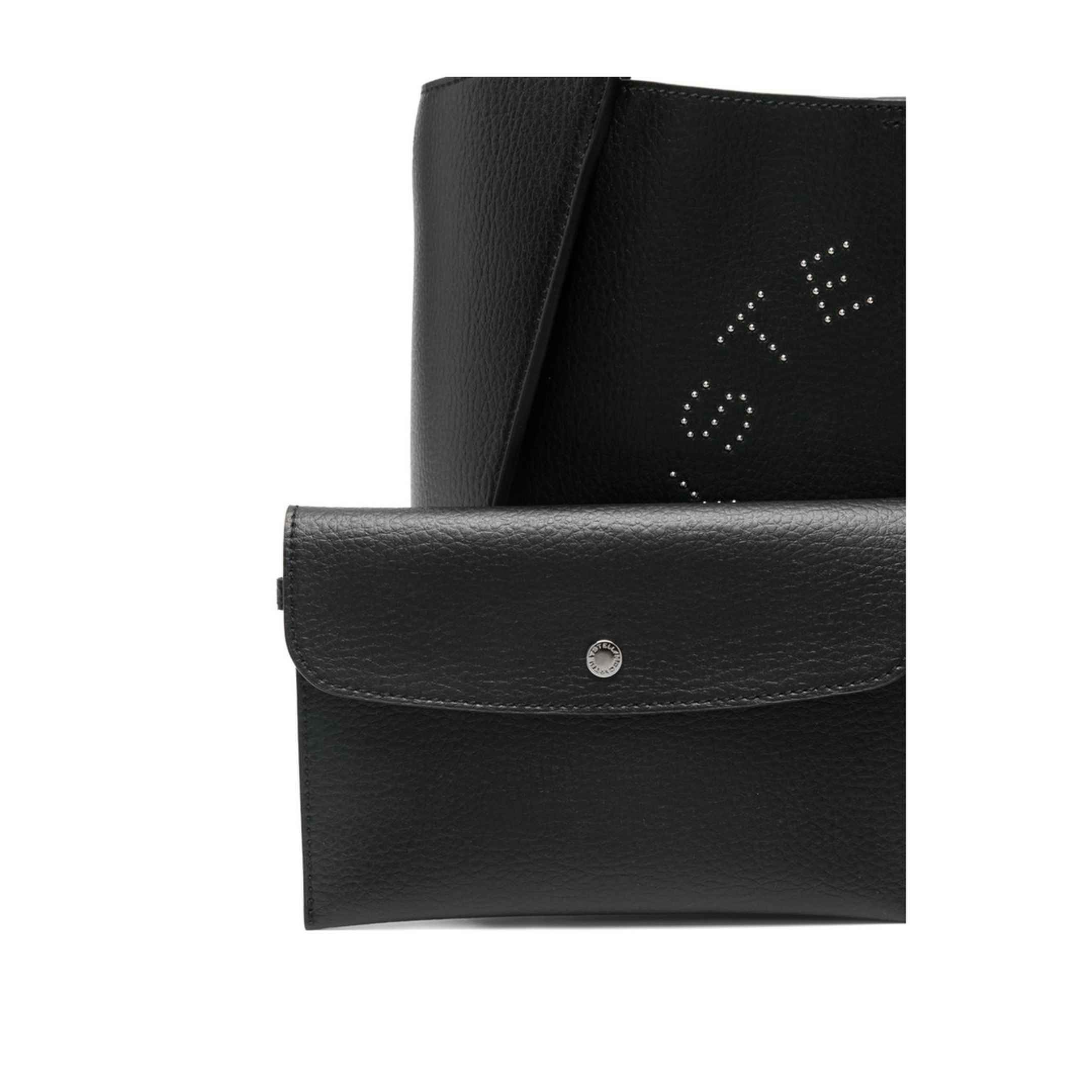 Logo Large Studded Tote Bag - Black - Image 4