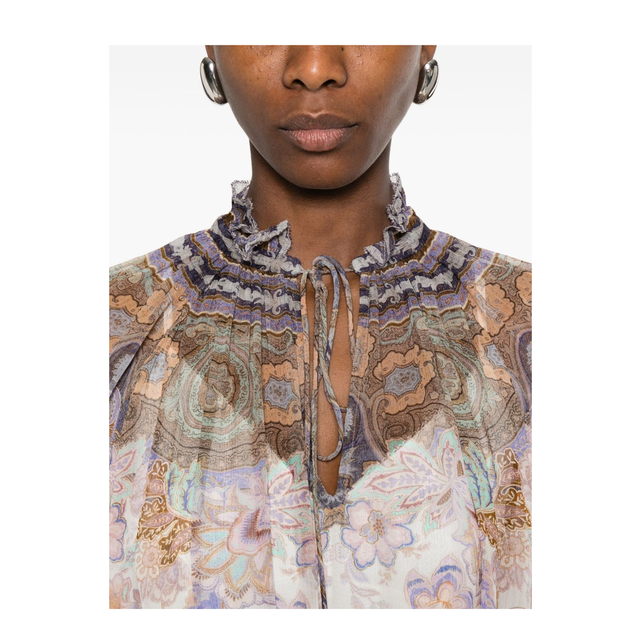 Luna Billow Puffed-Sleeve Blouse - Image 3