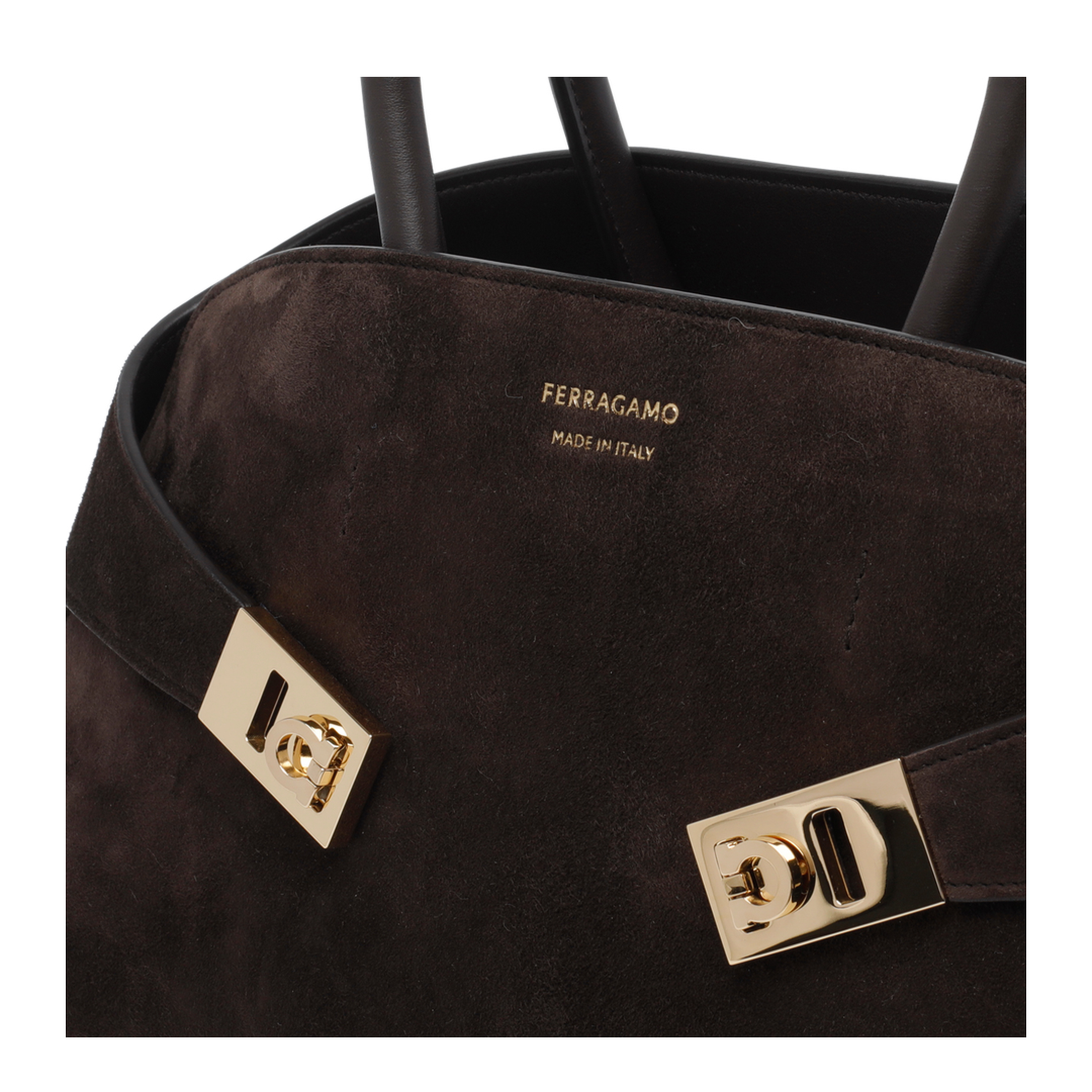 Hug Small Calfskin Handbag - Testa di Moro - Image 4