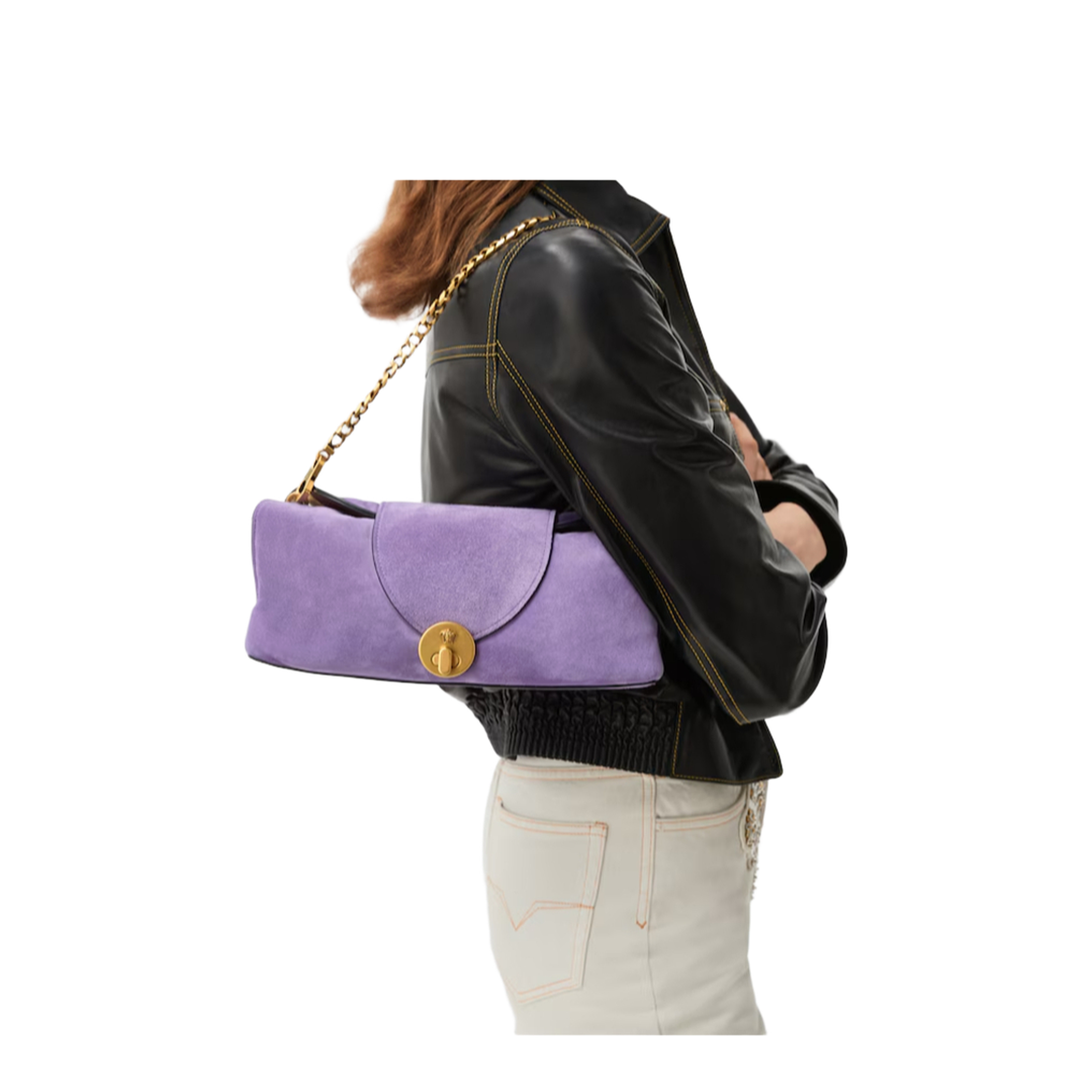Mini Suede Clutch - Lilac - Image 4