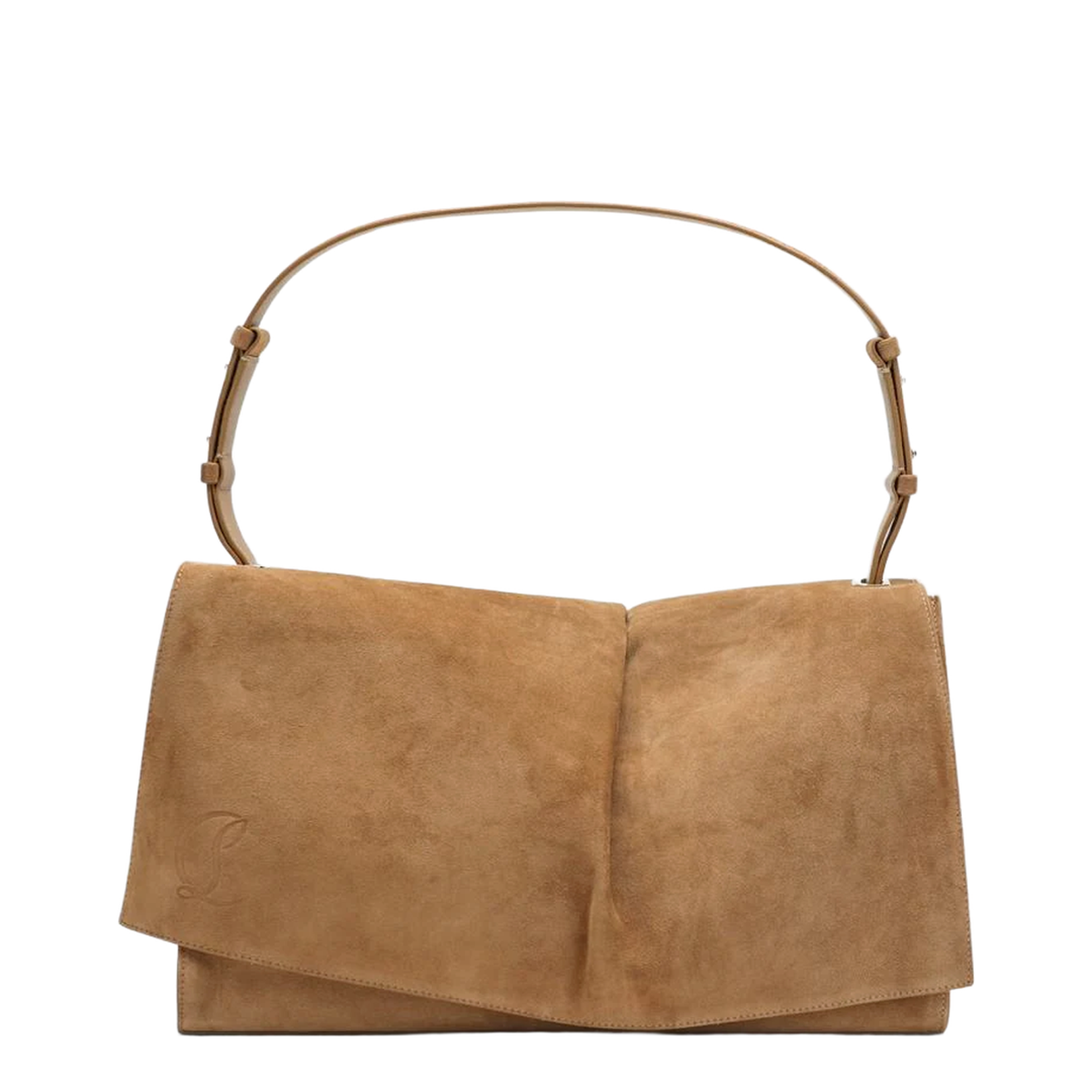 Small Shoulder Bag in Beige Suede - Image 1