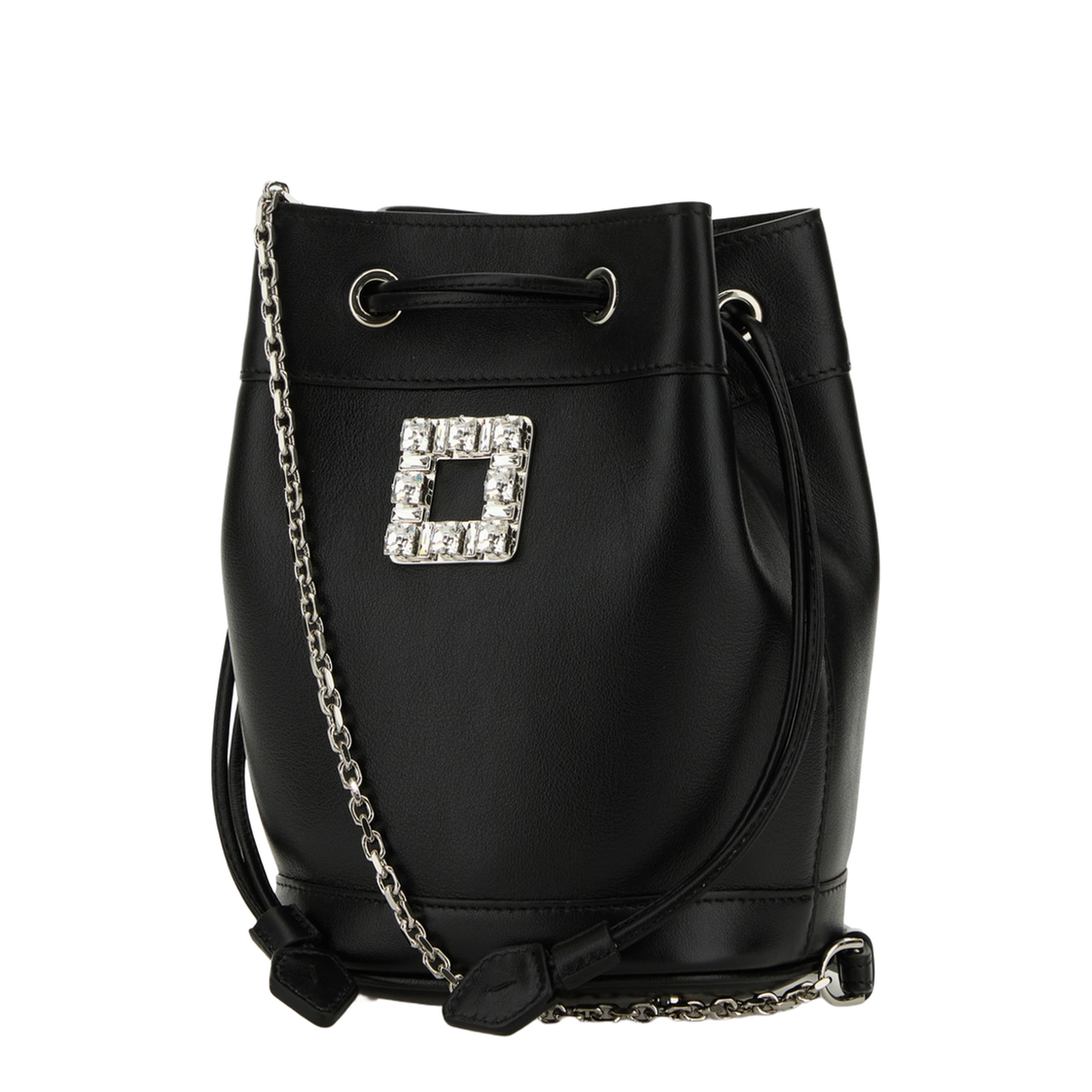 Très Vivier Calfskin Bucket Bag - Black - Image 2
