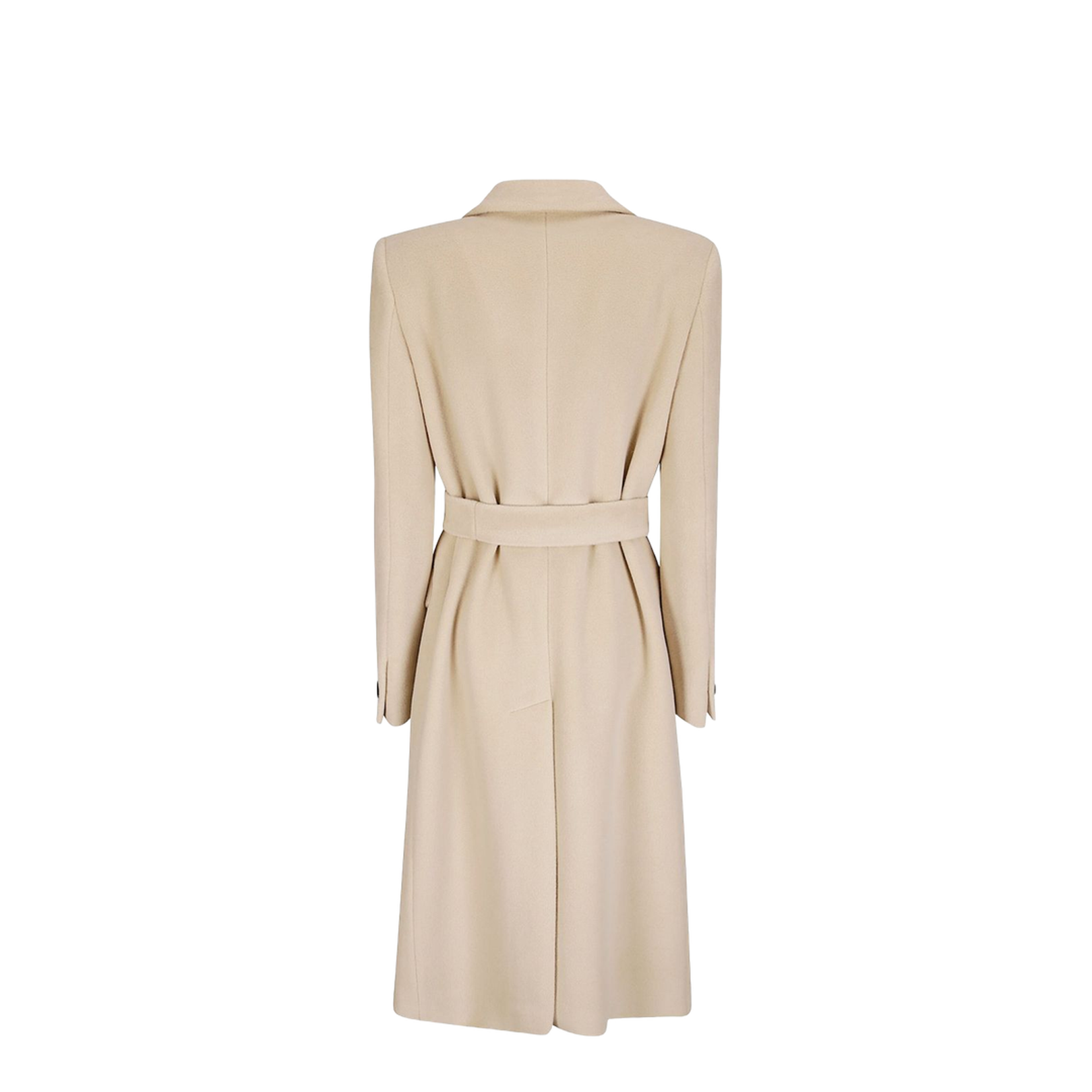 Wool Double-breasted Coat Beige - Image 3