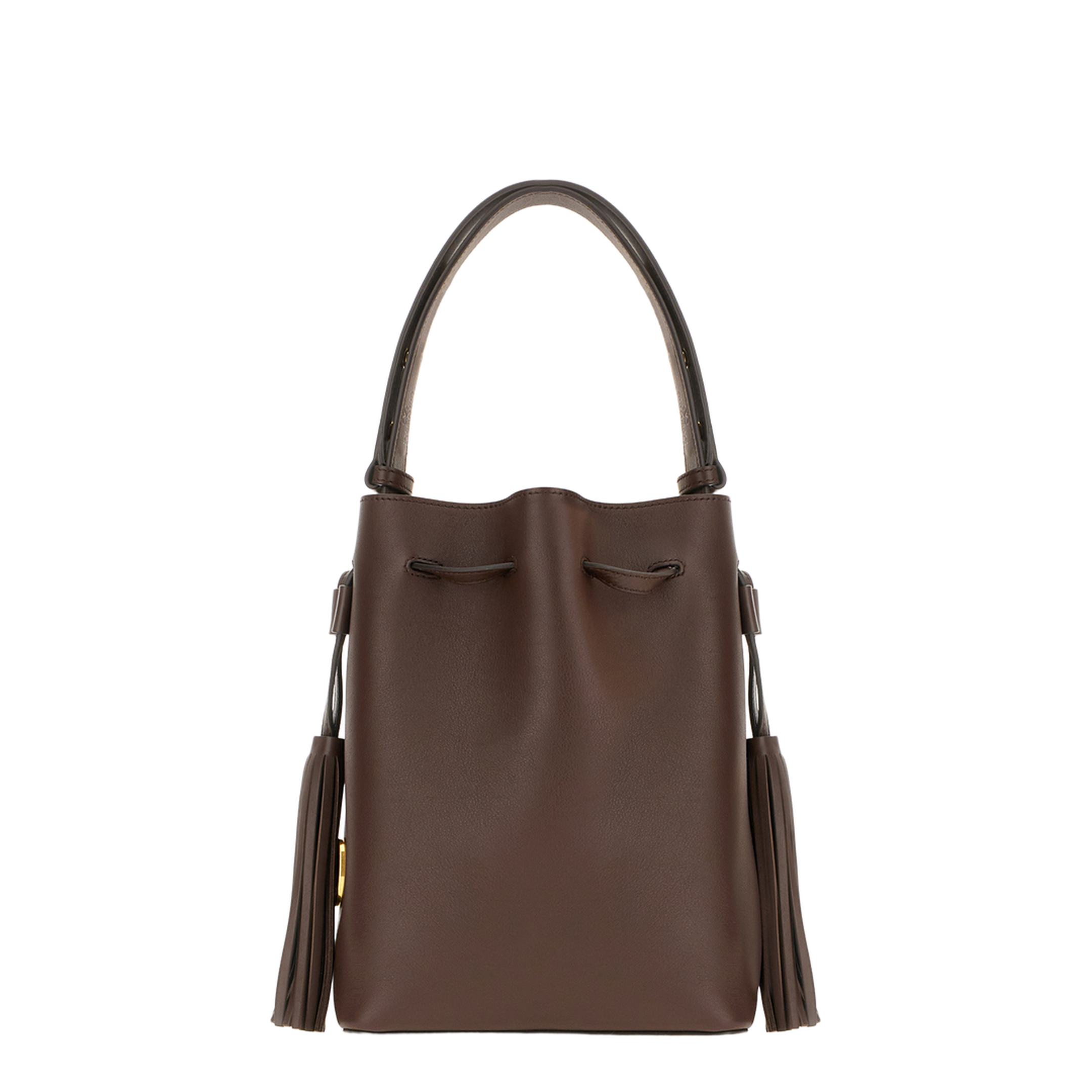 So Seau Medium Leather Bucket Bag - Dark Coffee - Image 1