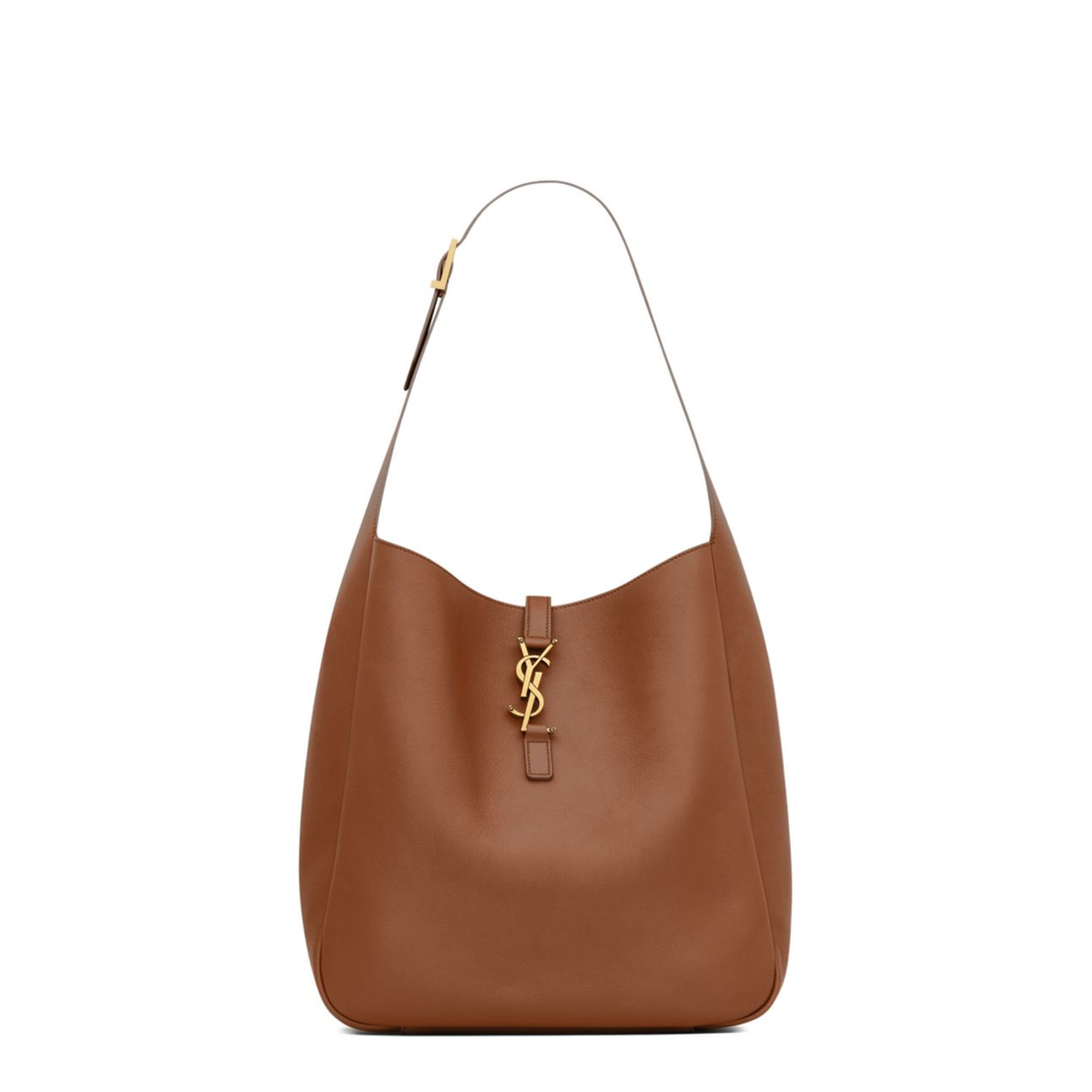 Le 5 à 7 Large Grained Calfskin Shoulder Bag - Fox - Image 1