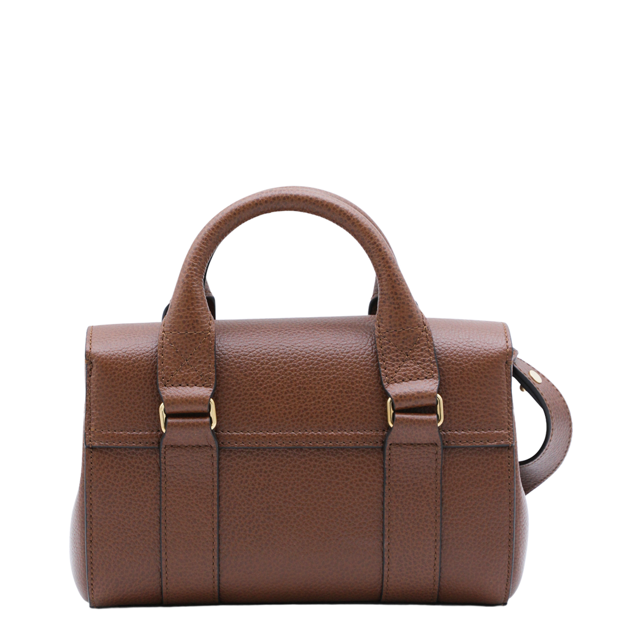 Mini Bayswater Mini Small Classic Grain Top Handle Bag - Oak Two-Tone - Image 5