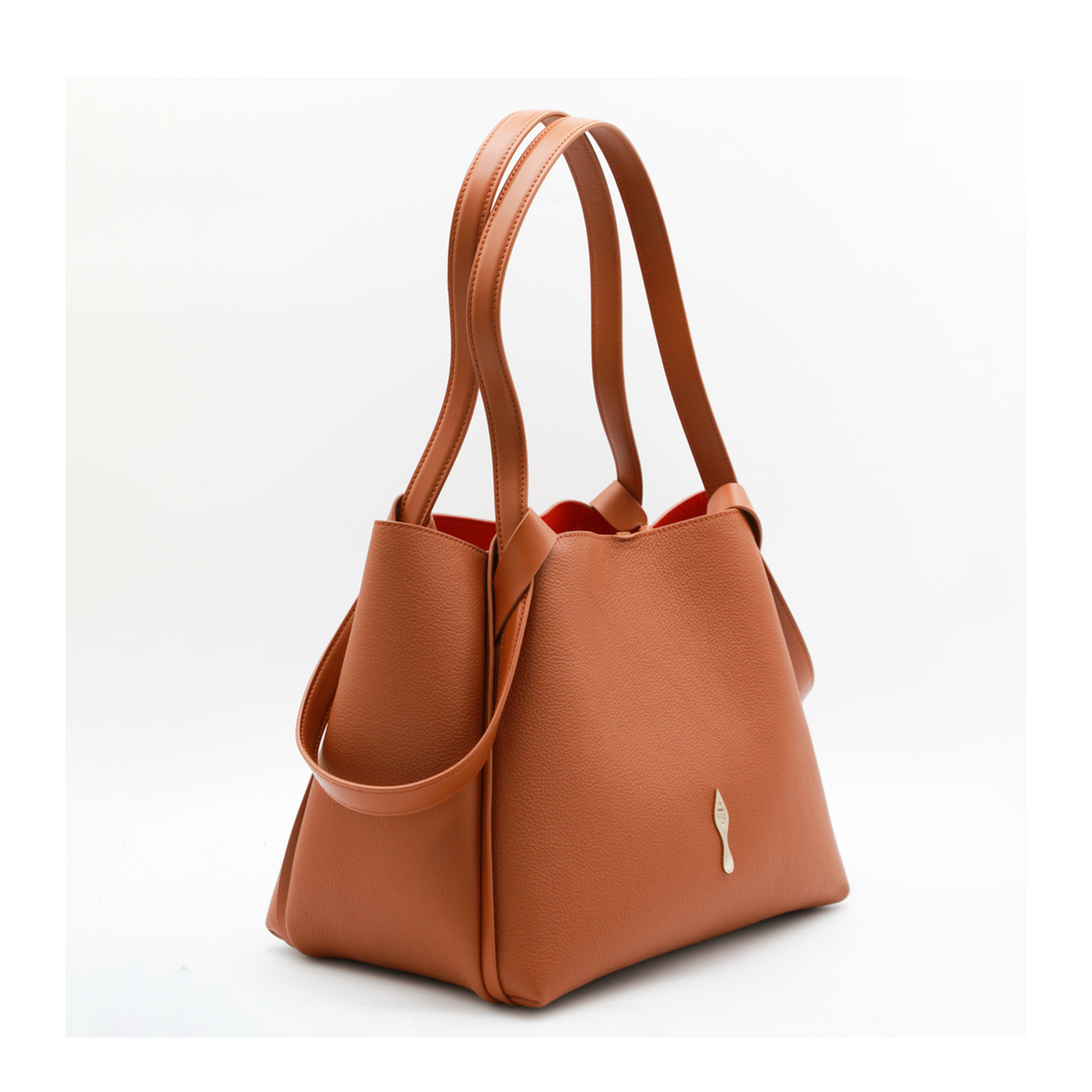 Bettina Small Grained Calf Leather Tote - Cuoio - Image 4