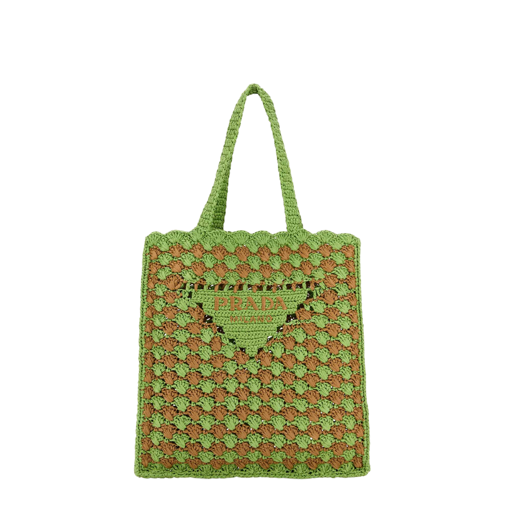 Two-tone raffia shopping bag - Image 1