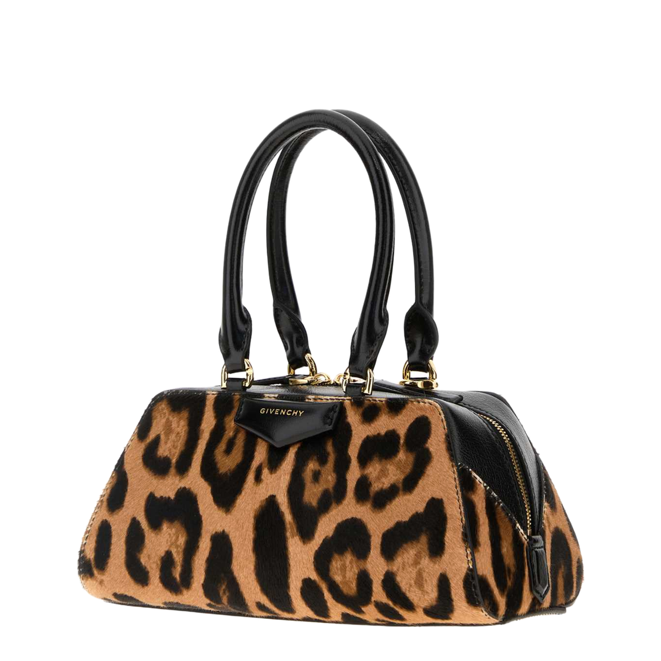 Antigona East-West Mini Calfskin Handbag - Leopard Print - Image 3