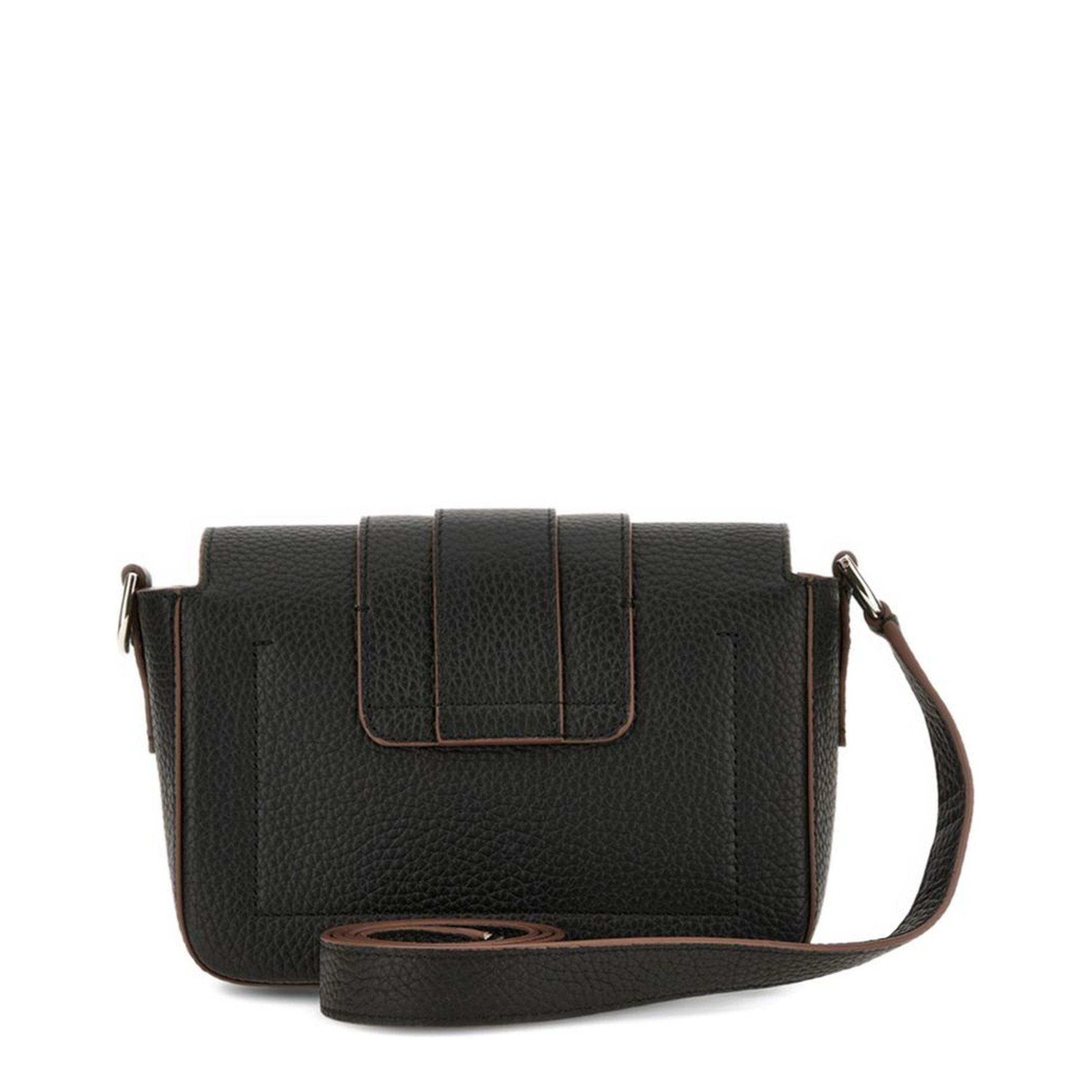 Trend Grained Leather Crossbody - Black - Image 4