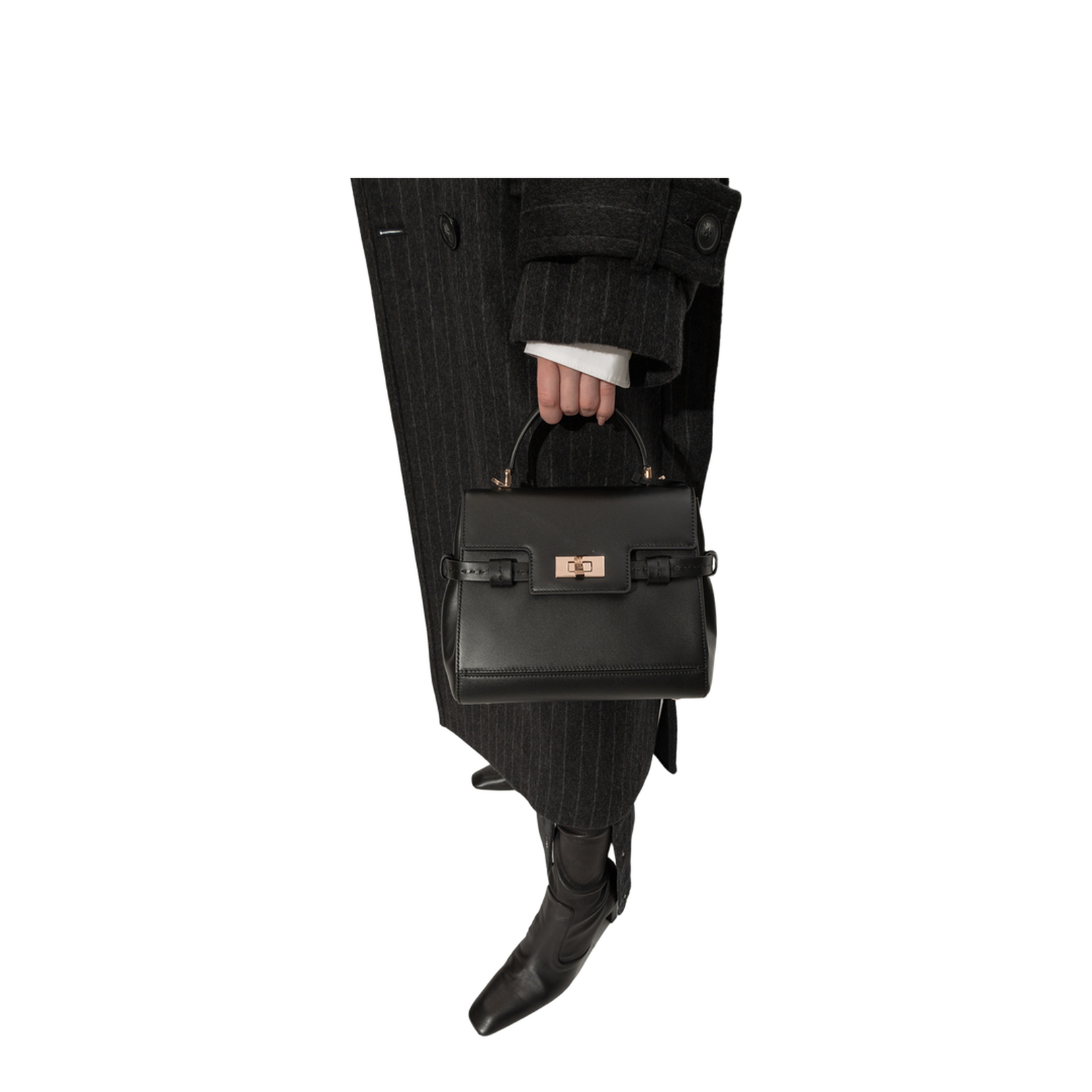 Margaux TH25 Calf Leather Top-Handle Bag - Black - Image 2