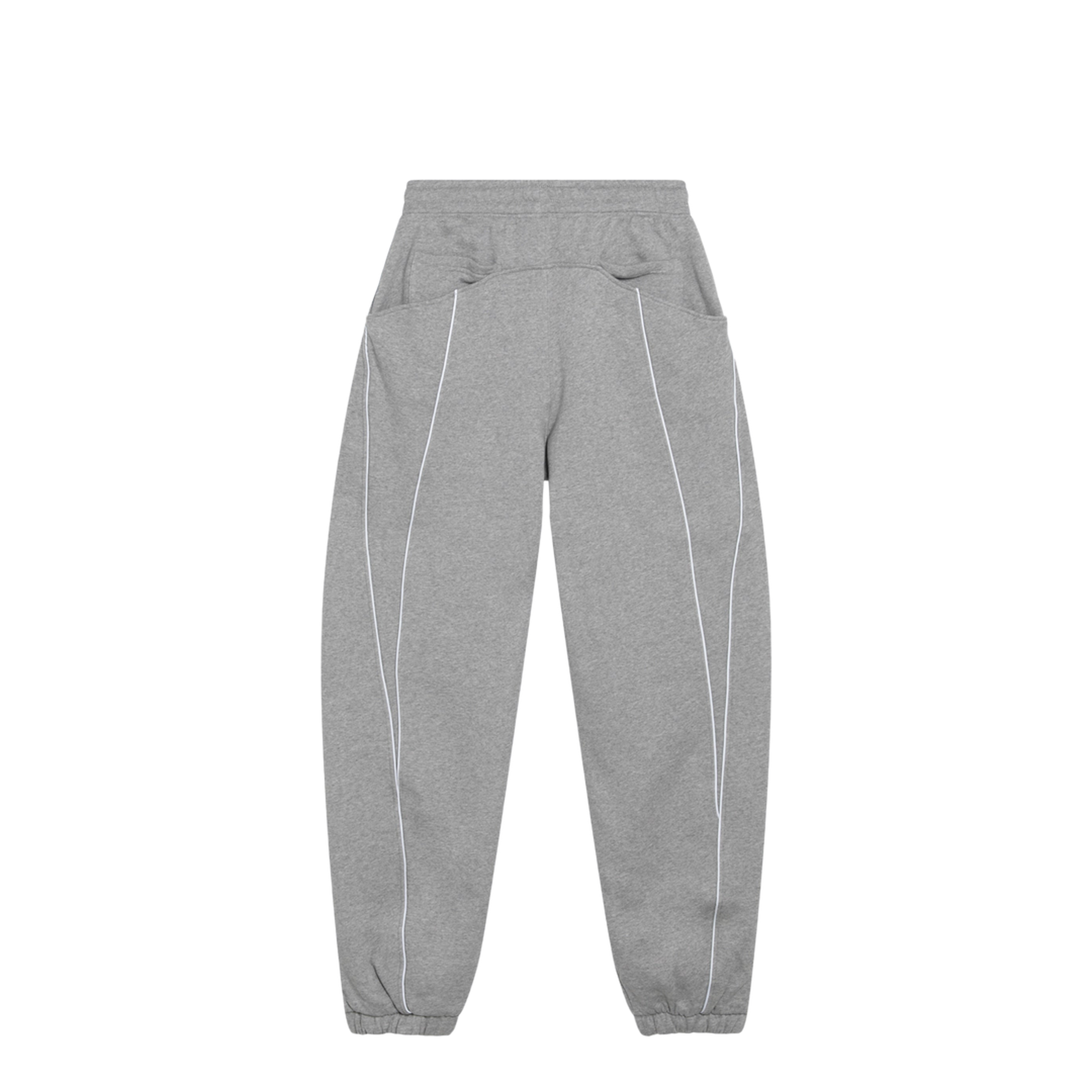 Long Jogger Pants in Melange Grey Cotton Jersey - Image 2