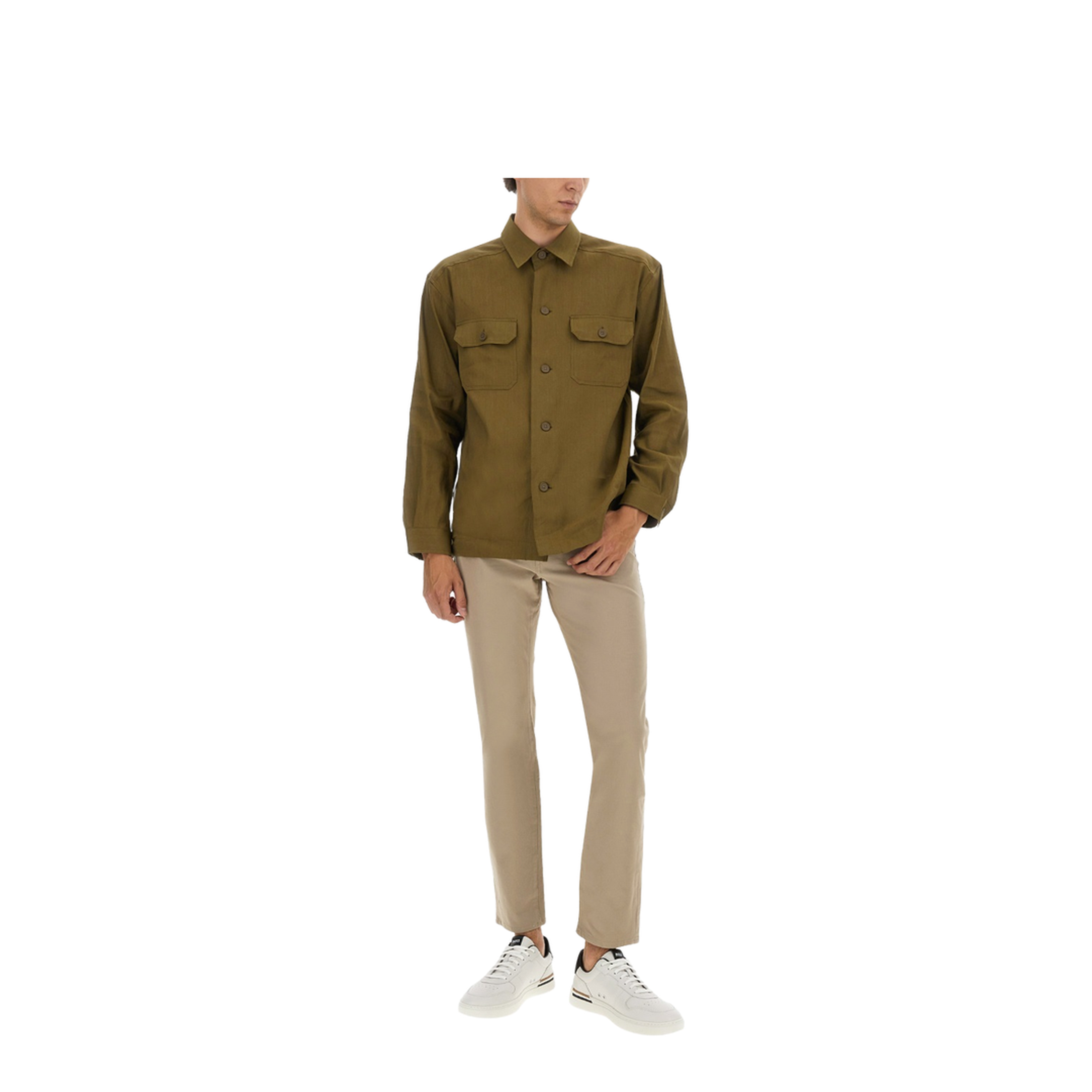 Stretch Linen And Viscose Shirt - Image 2
