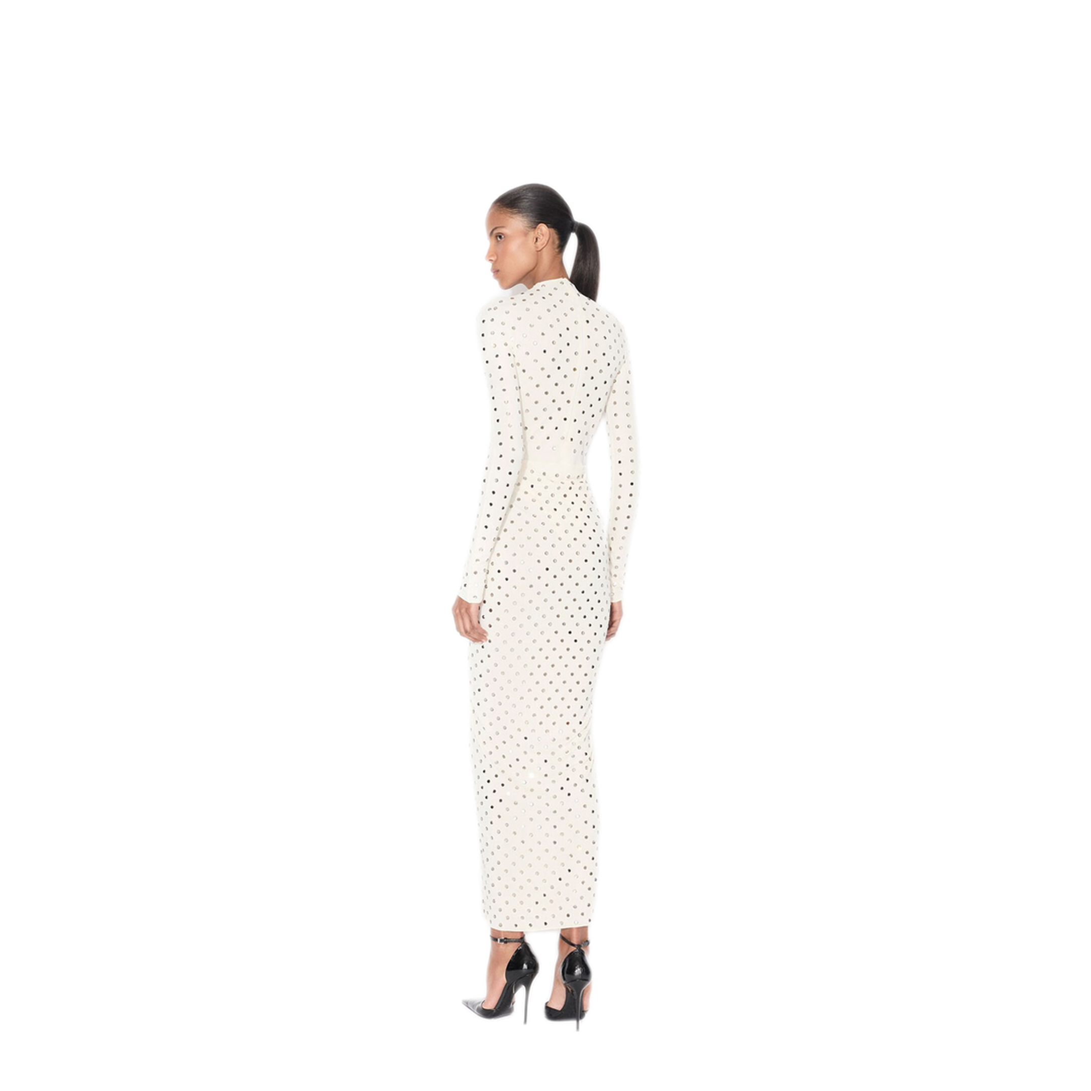 Draped Fluid Strass Jersey Dress - Image 3