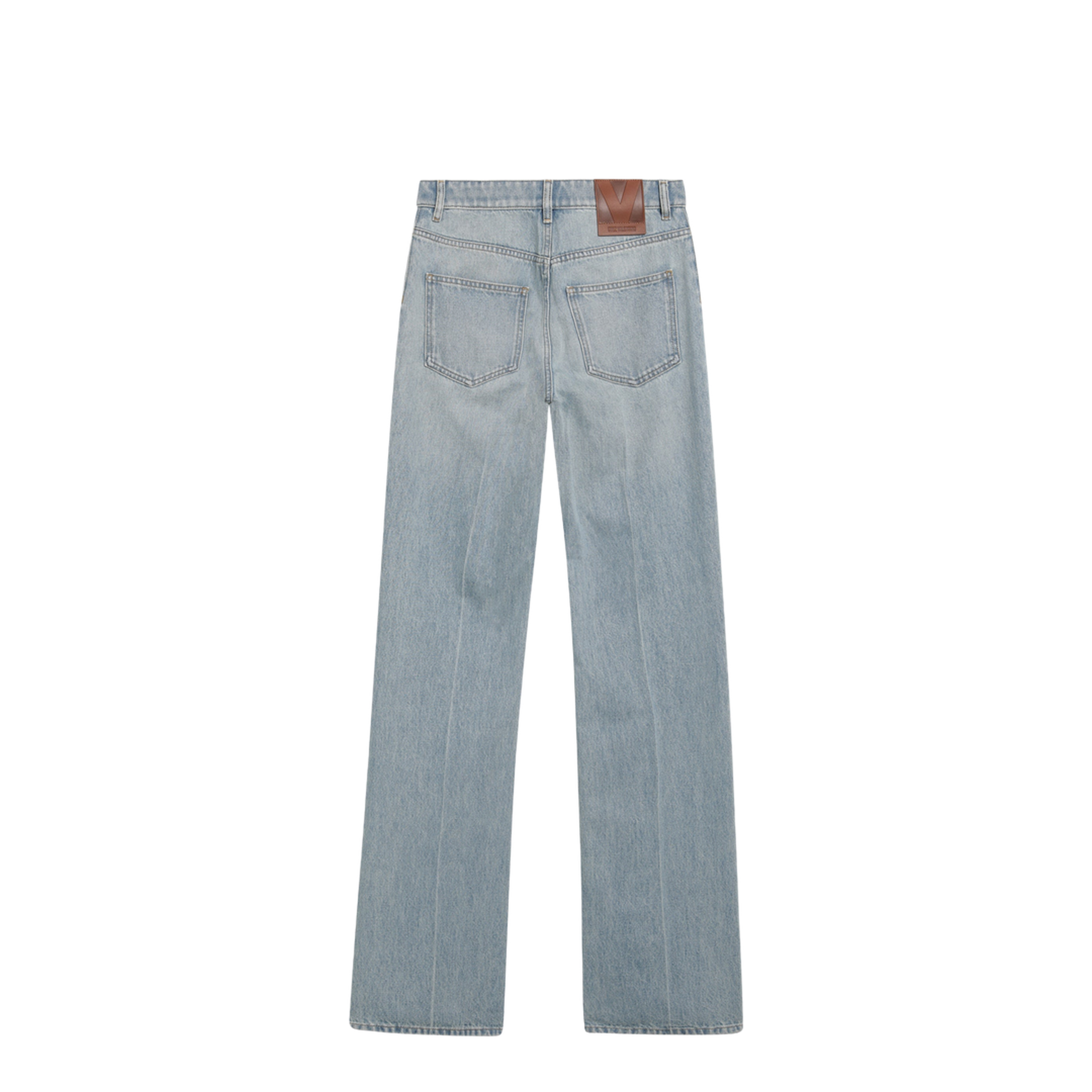 Straight-leg cotton denim jeans in light blue - Image 2