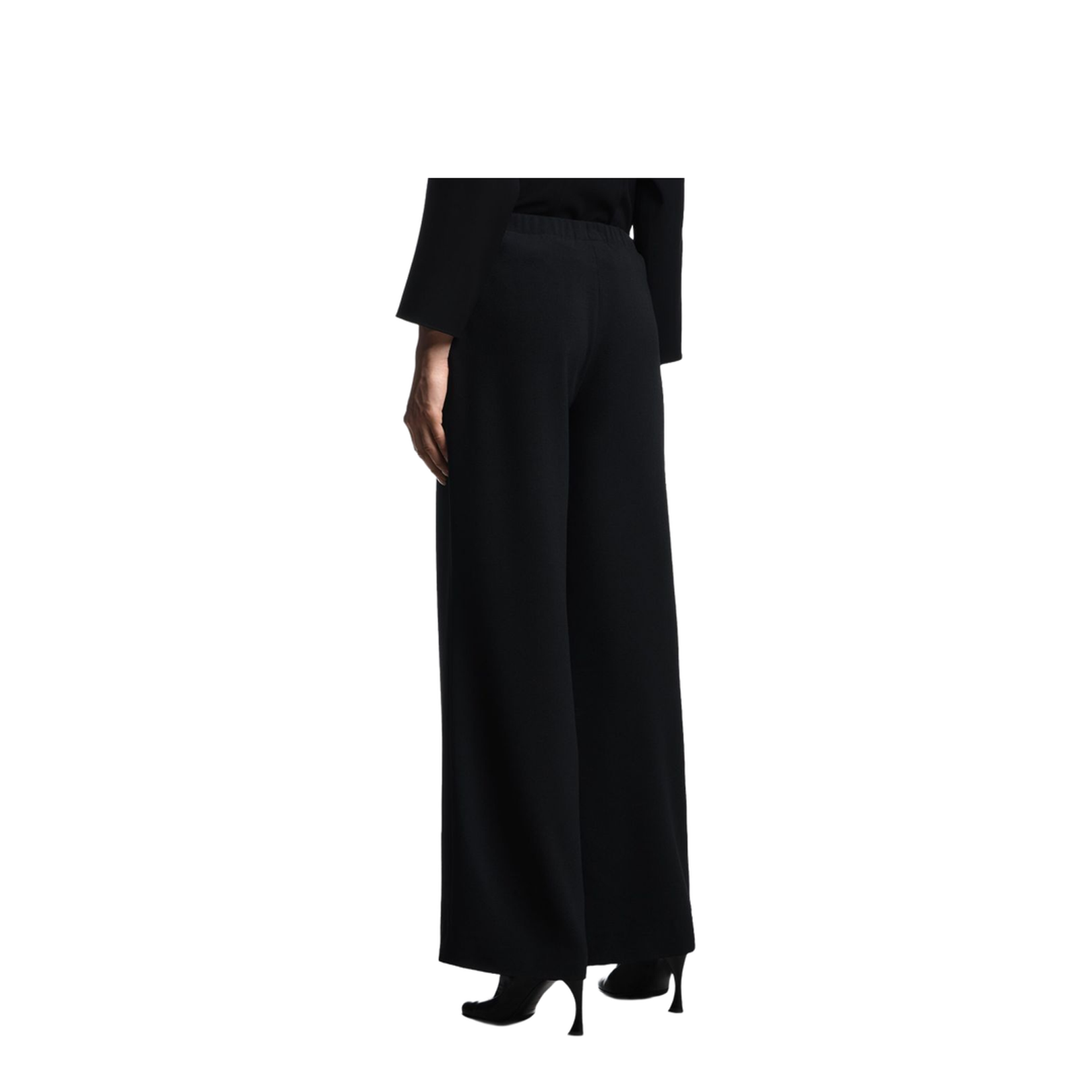Stretch Sandblasted Fabric Trousers with Pleats - Image 2