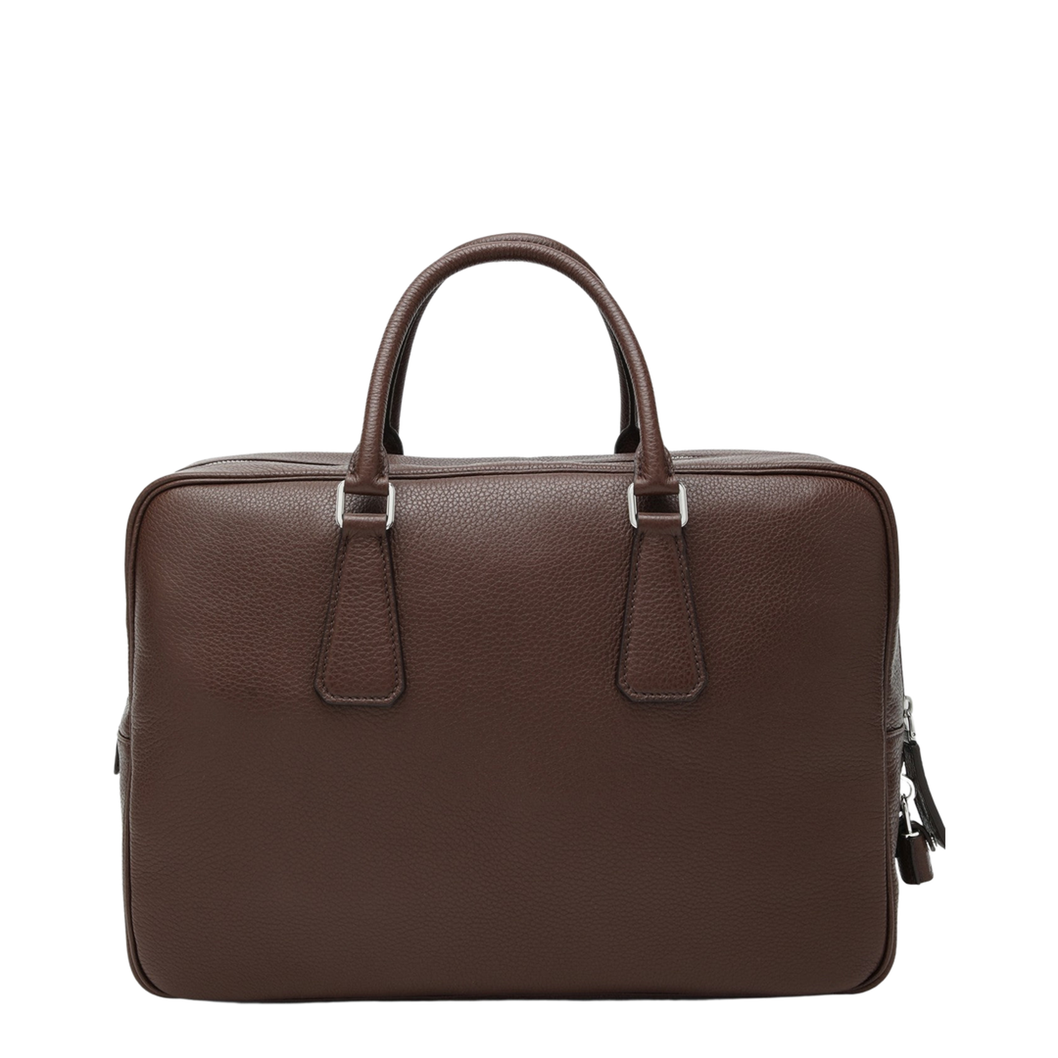 Medium Calf Leather Briefcase - Sienna - Image 2