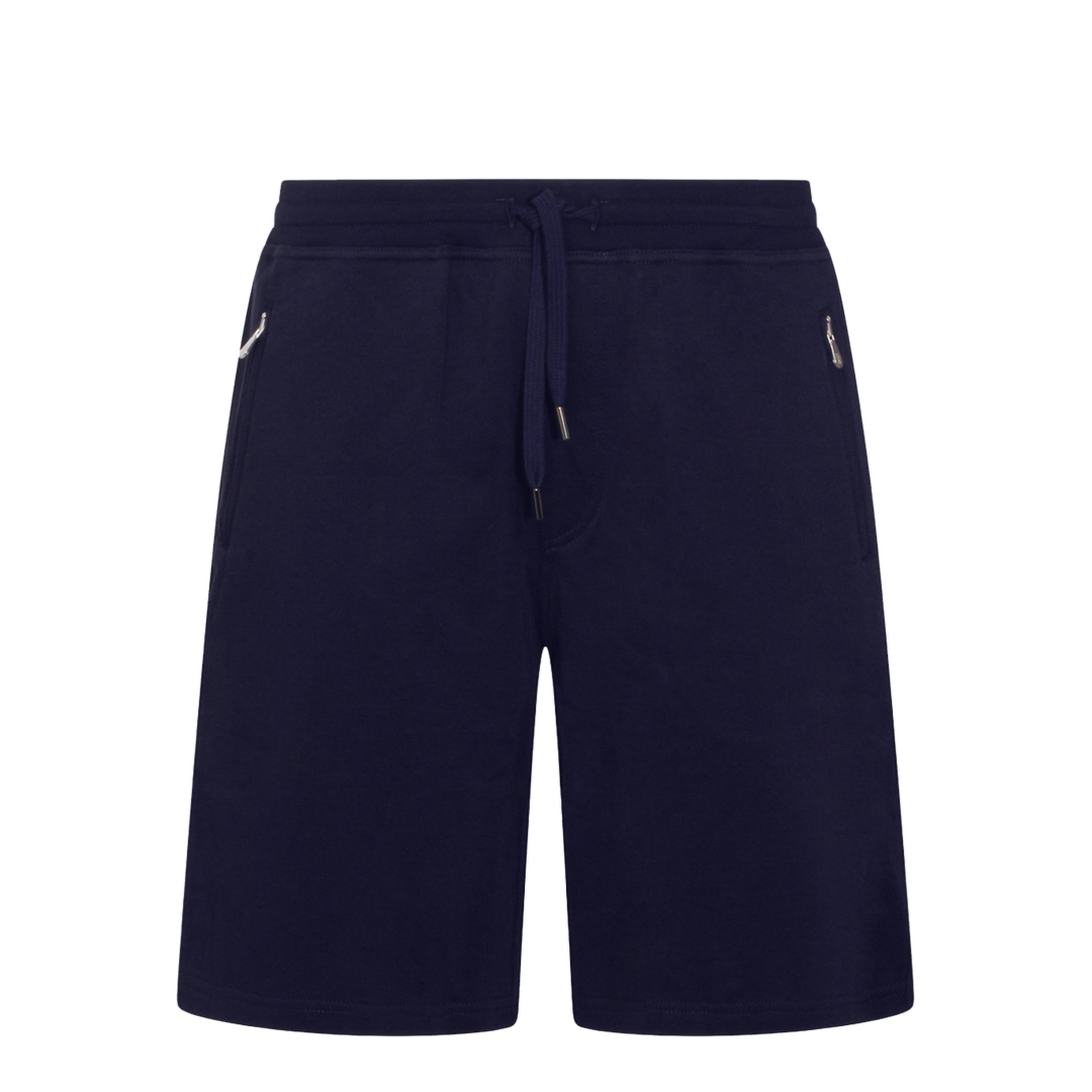 Techno Cotton Fleece Bermuda Shorts Navy Blue - Image 2