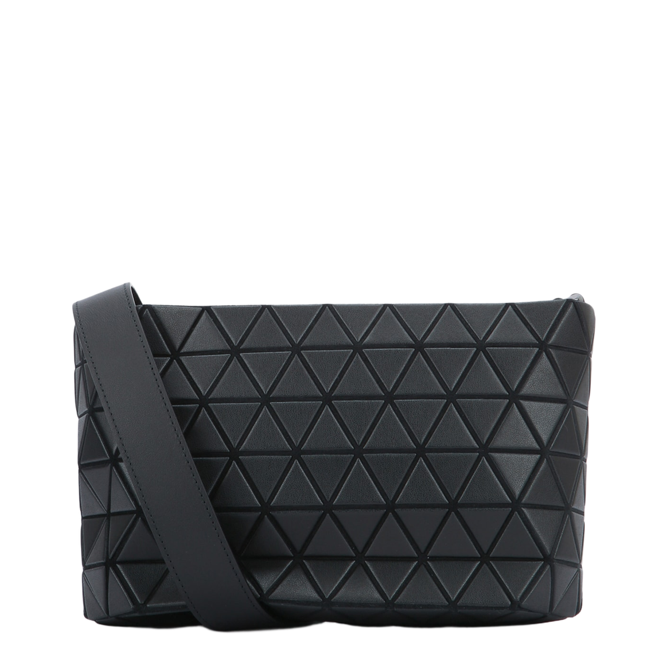 Crystal Matte Synthetic Leather Handbag - Matte Black - Image 1