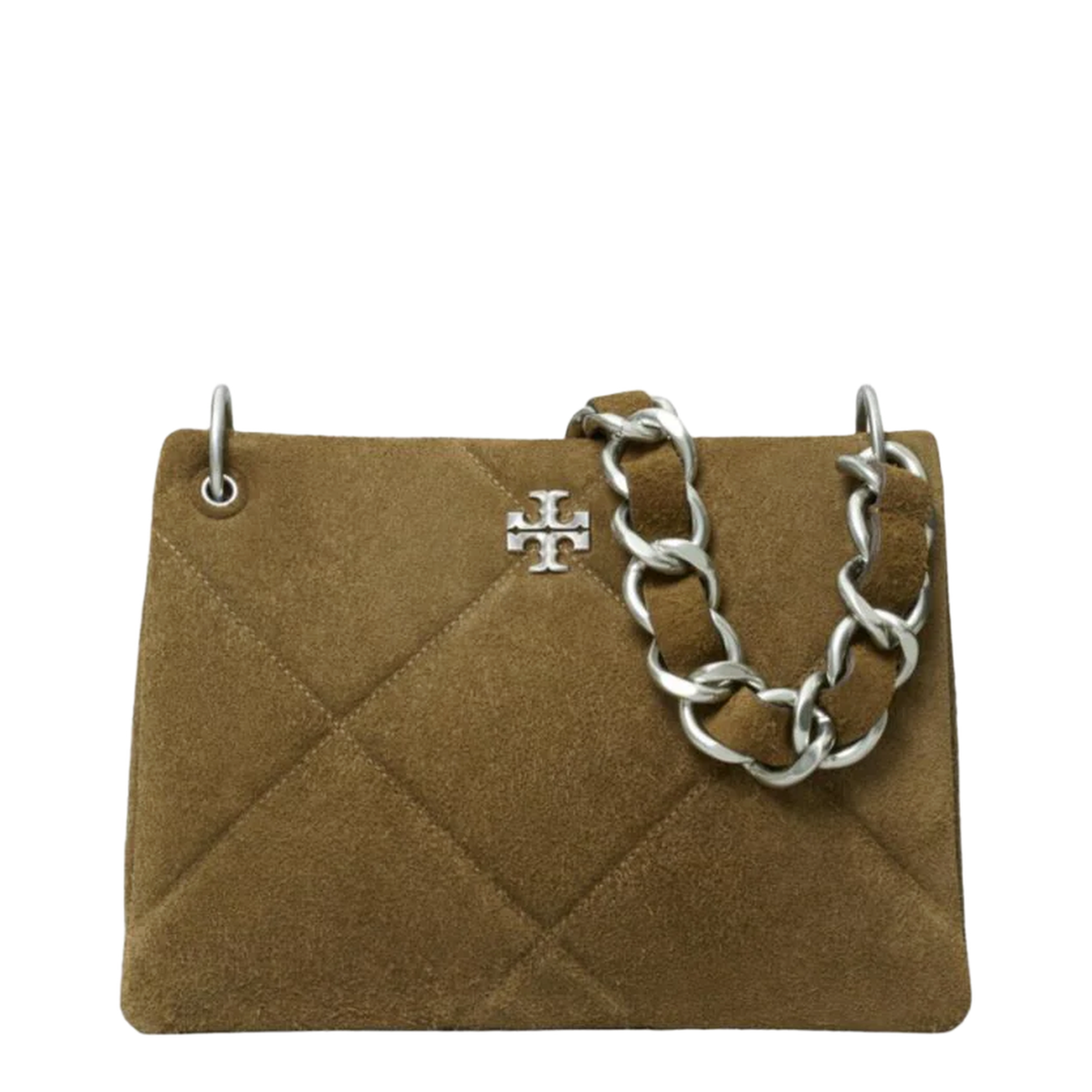 Kira Small Suede Shoulder Bag - Deep Olive - Image 1