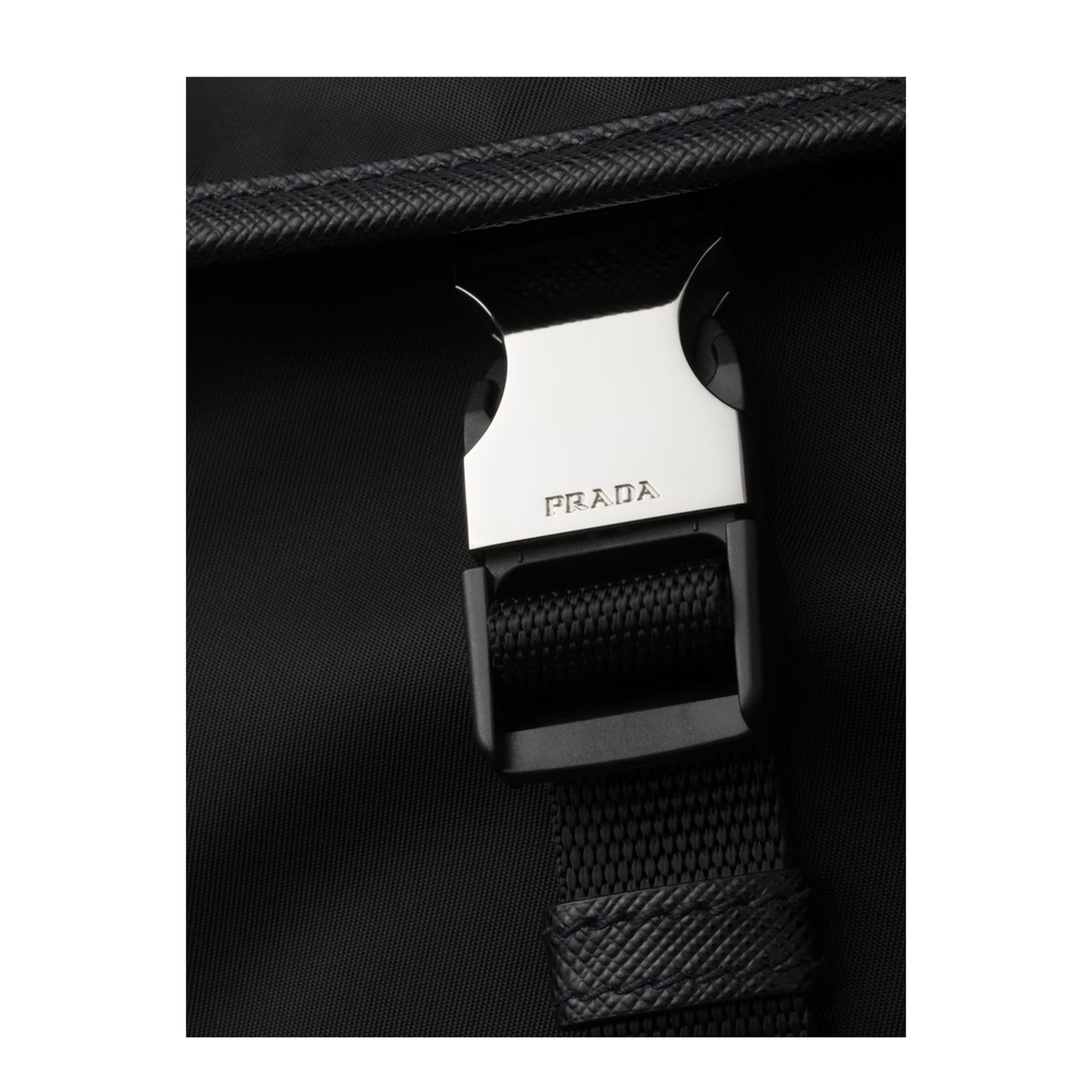 Re-Nylon and Saffiano Leather Shoulder Bag - Black - Image 4