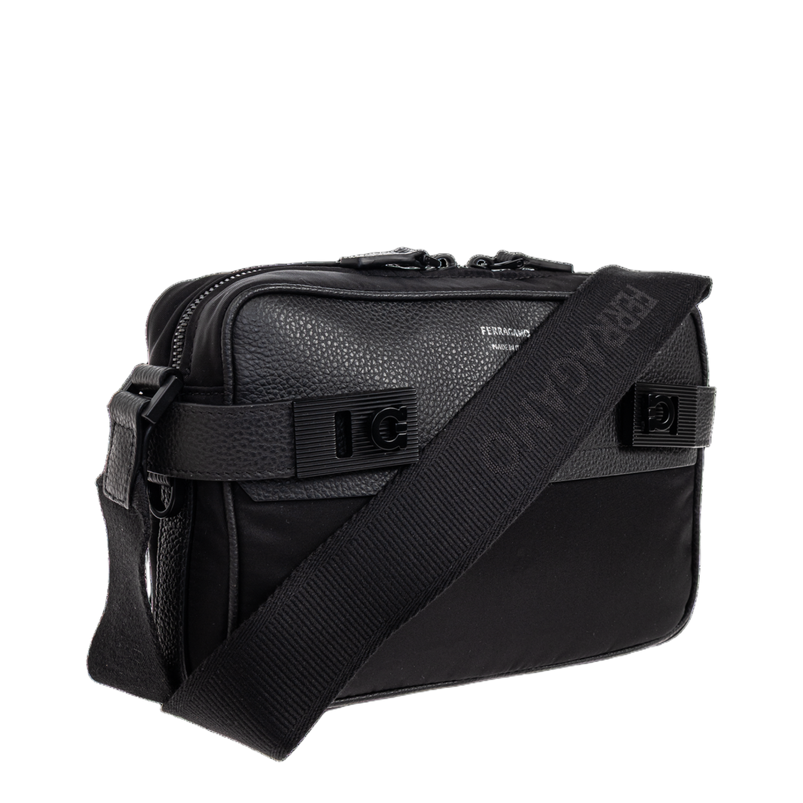 Twins Nylon Crossbody Bag - Nero - Image 4