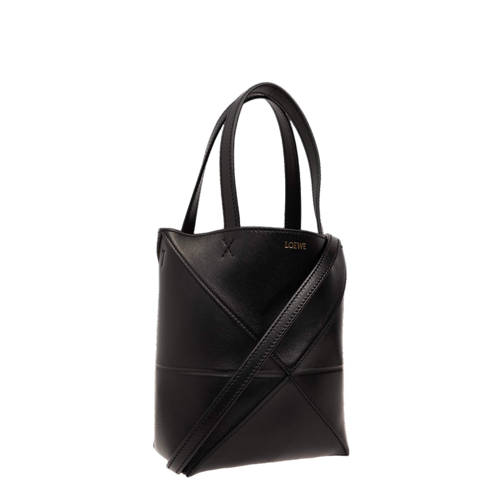 Mini Puzzle Fold Shoulder Bag Black - Image 4